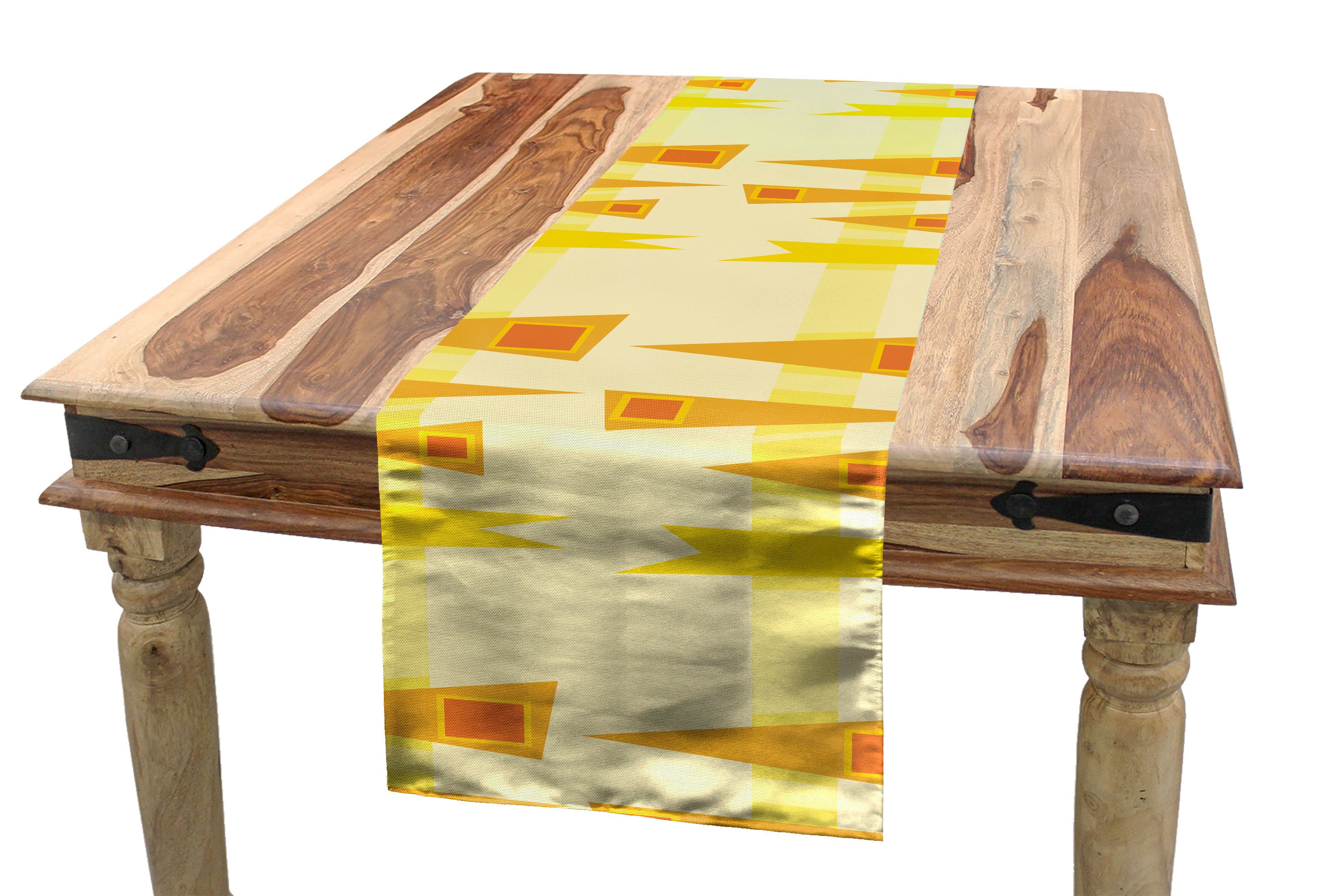 Dekorativer Burnt Geometrischer Sommer orange Abakuhaus Tischläufer Esszimmer Tischläufer, Küche Rechteckiger Forms