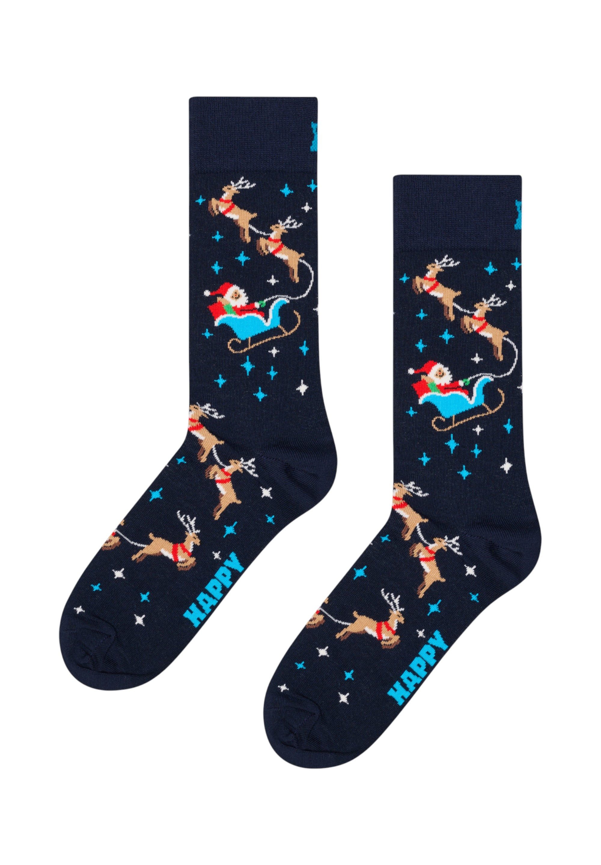 Happy Socks Basicsocken 4-Pack Holiday Navy Socks Gift Set Verstärkte Ferse günstig online kaufen