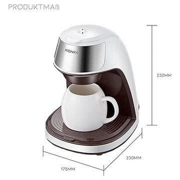 KONKA Filterkaffeemaschine, Nylon-Permanentfilter, 450W, inkl. Kaffeetasse