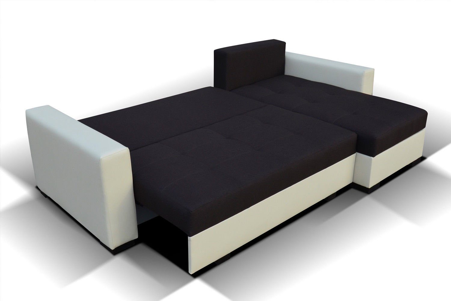 JVmoebel Ecksofa, Design Ecksofa Newark Bettfunktion Couch Leder Textil Sofas Schlaf | Ecksofas