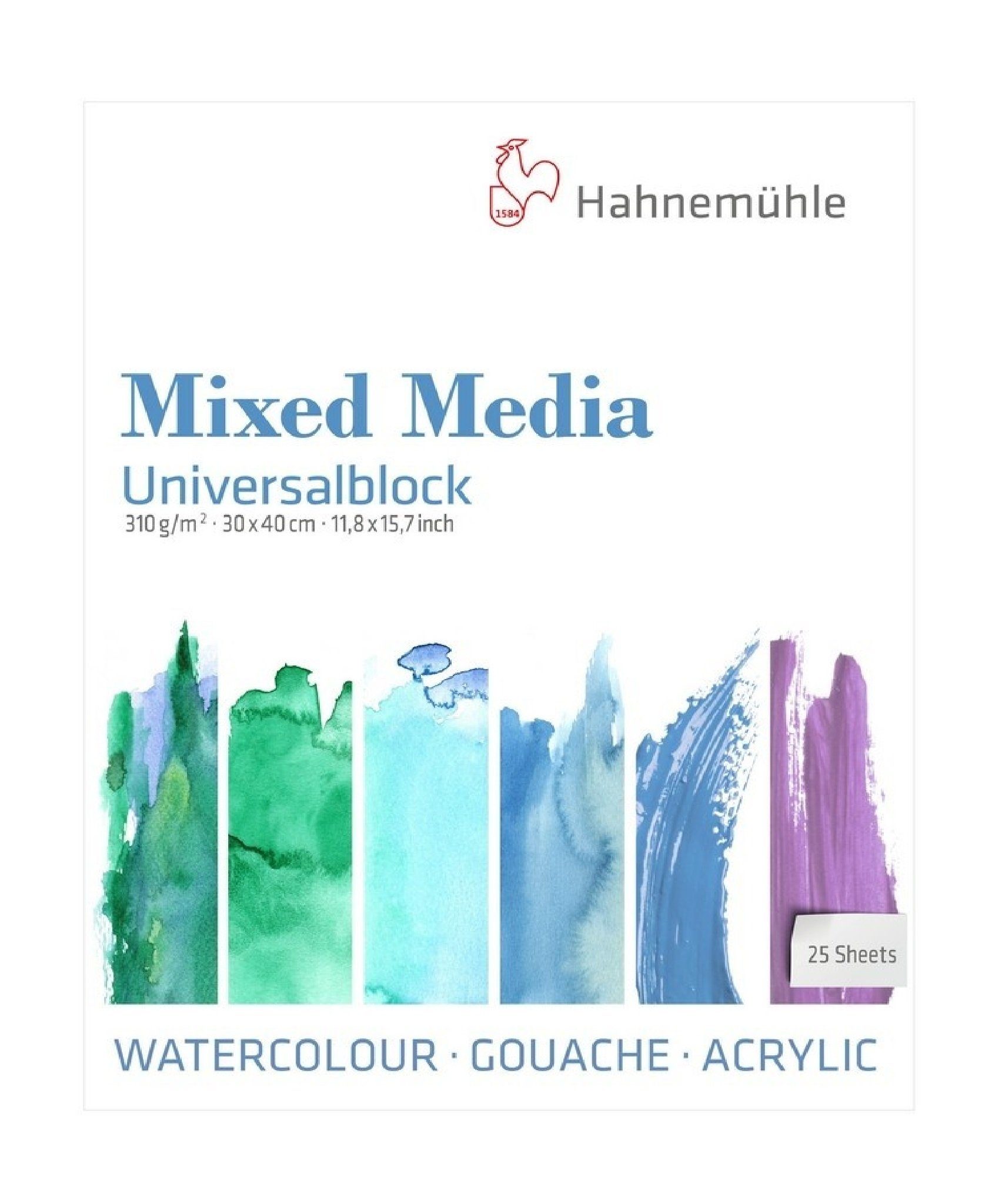 310g/m², Hahnemühle Mixed Malblock 30x40cm Media säurefrei Universalblock