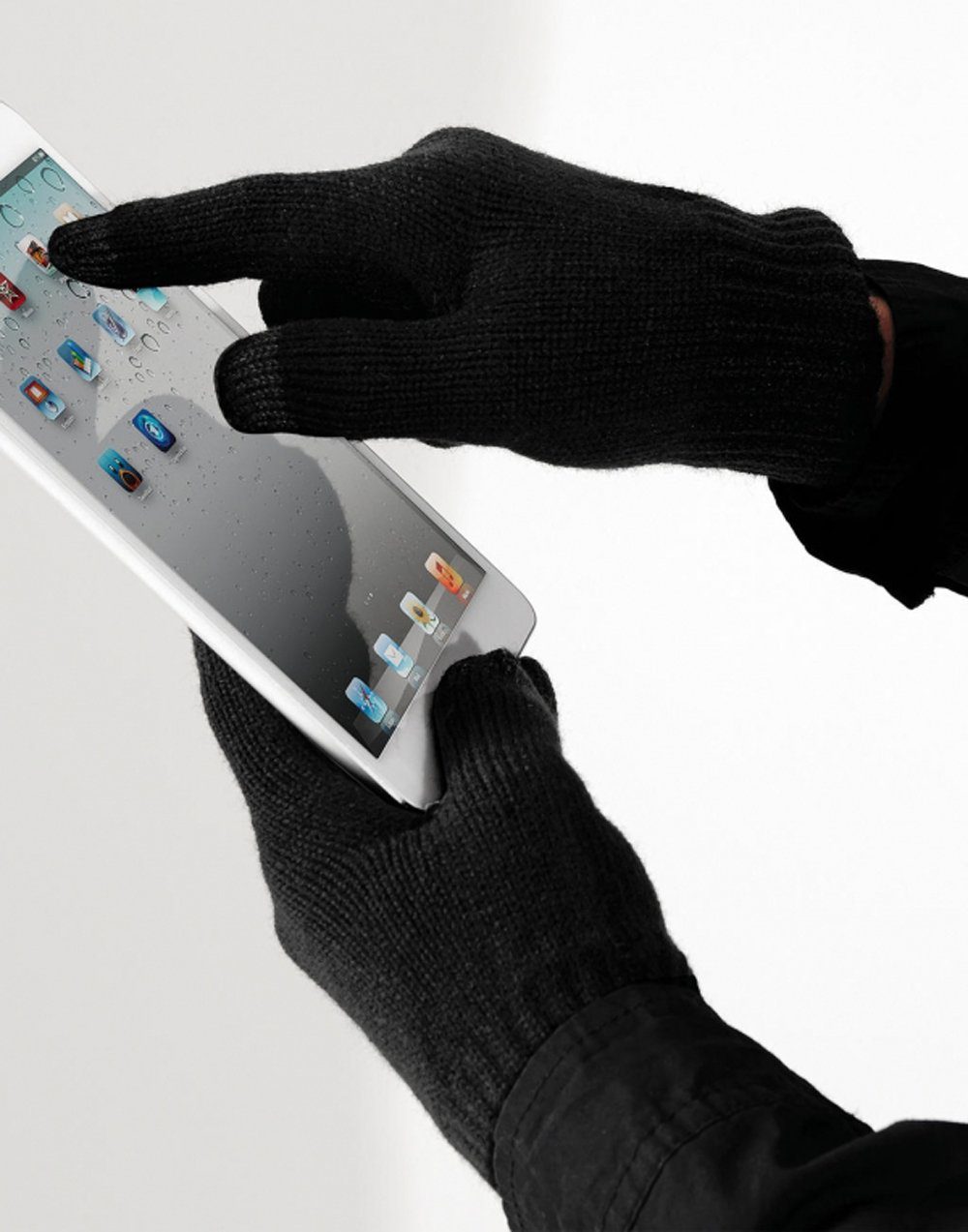 Goodman Gloves Finger Touchscree-geeignet, und leitfähig Design Touchscreen Heather teilweise Navy Strickhandschuhe Fingerhandschuh Daumen