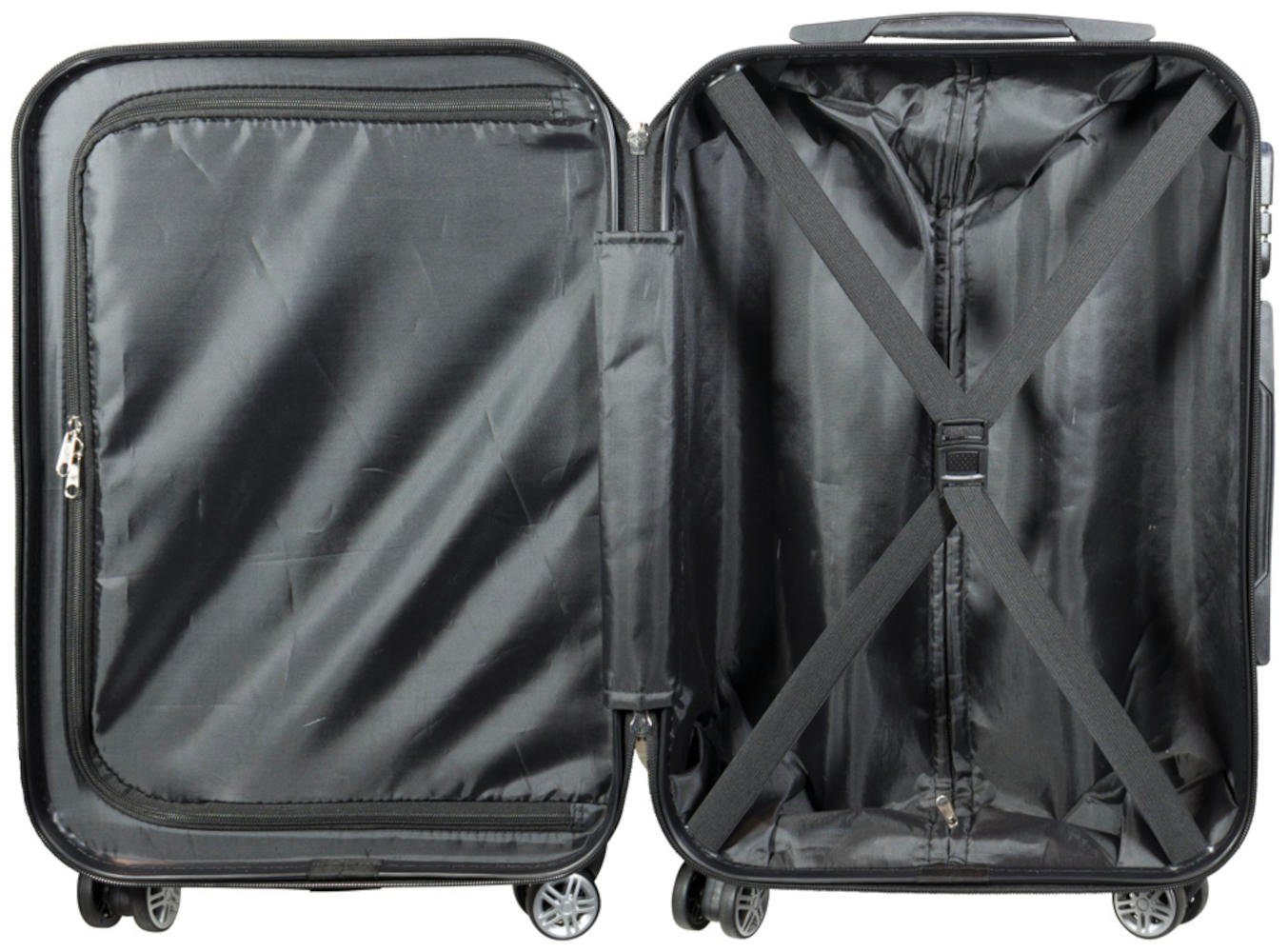Warenhandel König Hartschalen-Trolley Asia Butterfly, 4 Rollen, mit Motiv, Dehnfalte zur Vergrößerung des Packvolumens