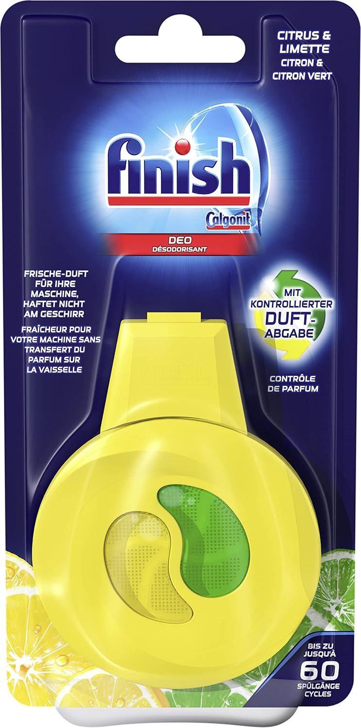 FINISH 1x Finish Spülmaschinen-Deo Citrus & Limone Spülmaschinenreiniger (1-St. für bis zu 60 Spülgänge)