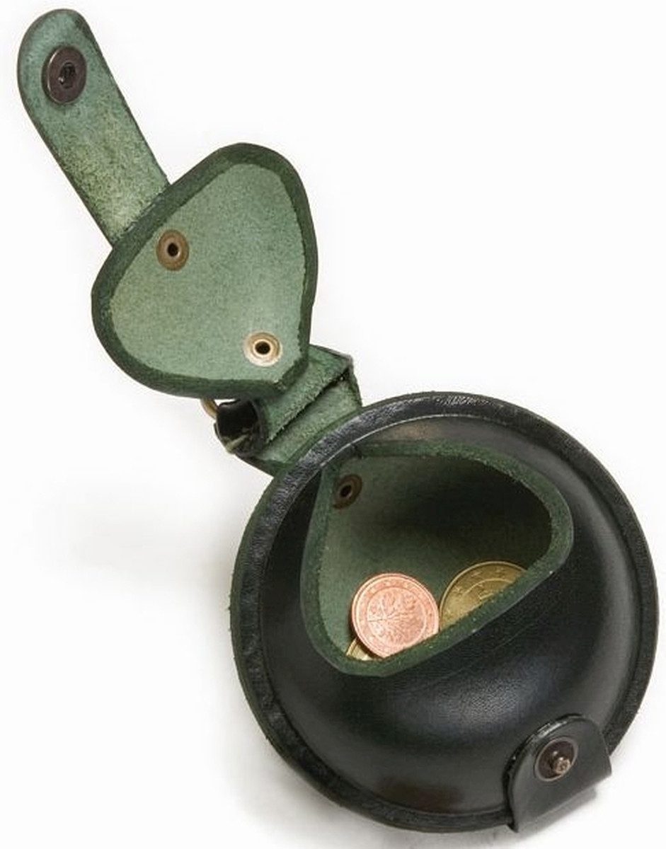 Gürteltasche Schlüsselanhänger / Kleingeldbörse groß Sattelleder 9cm grün