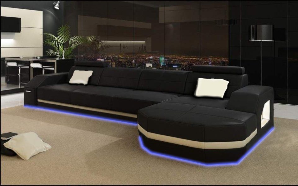 Ledersofa Ecksofa, JVmoebel Wohnlandschaft Eck Design Couch Sofa Ecksofa Modern