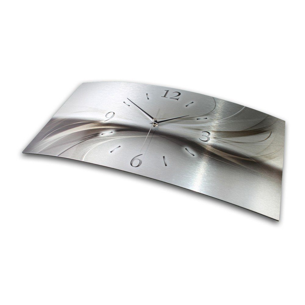 Aluminium gebürstetem Silber" Funkuhrwerk; Ticken; Funkwanduhr (ohne außergewöhnlich, aus "Abstrakt Feder 3D modern) Kreative flüsterleises Design-Wanduhr