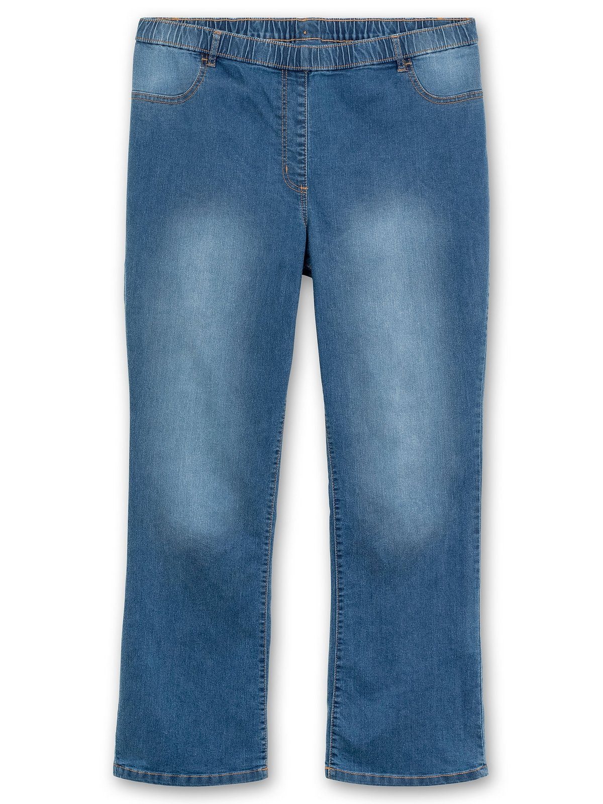 Denim Komfortbund Größen Große Used-Effekten Bootcut-Jeans und dark Sheego blue mit