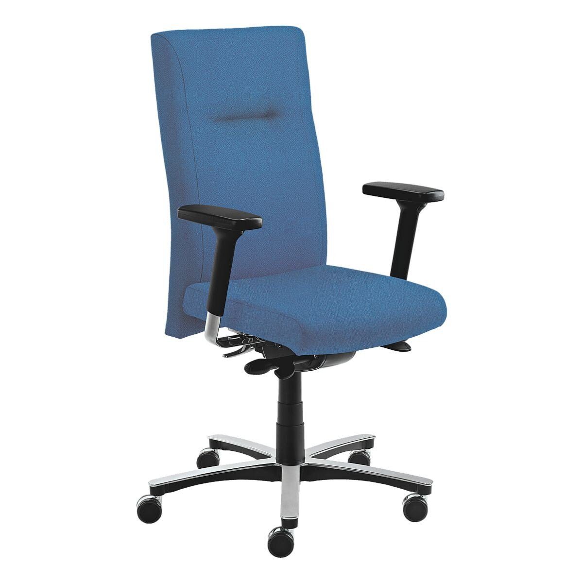 Mayer Sitzmöbel Schreibtischstuhl myNEW VISION XXL, bis 150 kg, mit Flachsitz / Synchronmechanik, (ohne Armlehnen) blau