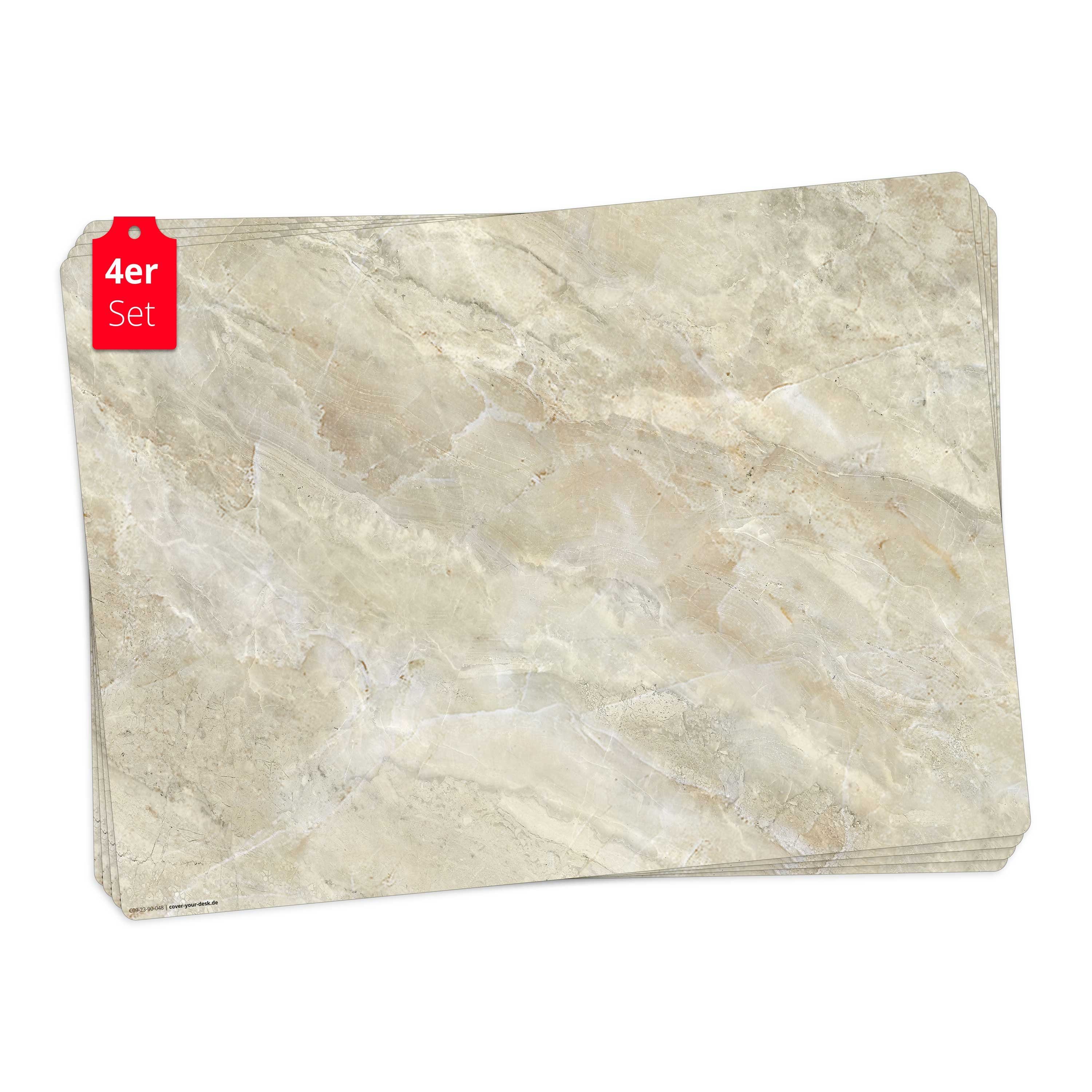Platzset Tischsets, Platzsets abwaschbar - sandfarbene Marmorplatte