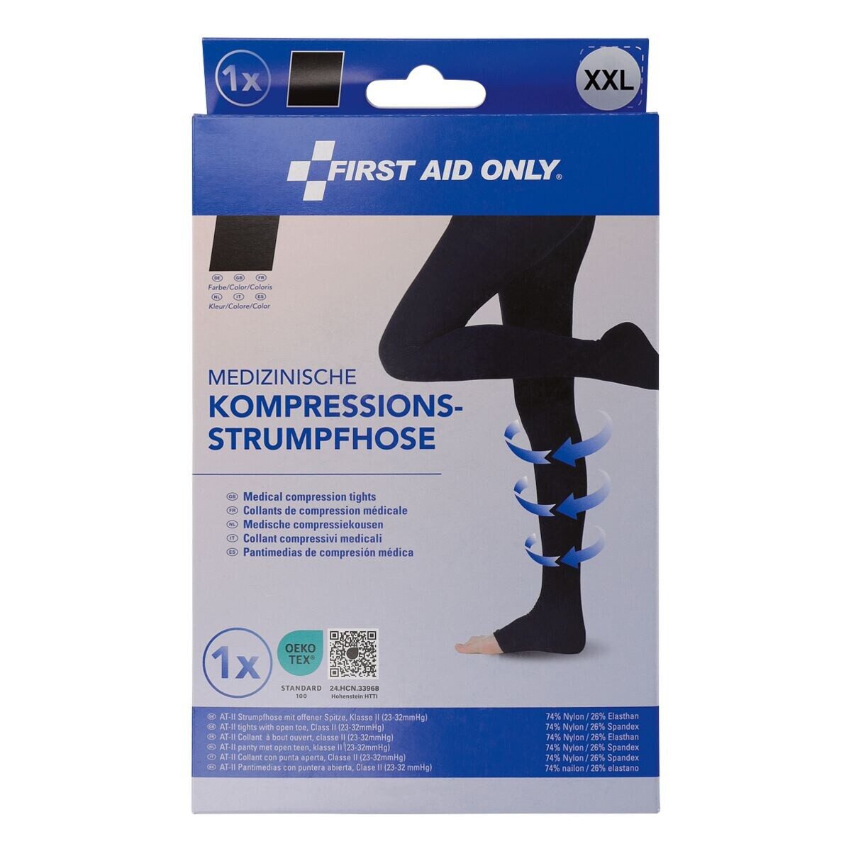 FIRST AID ONLY® Kompressionsstrümpfe Strumpfhose Zehen offen