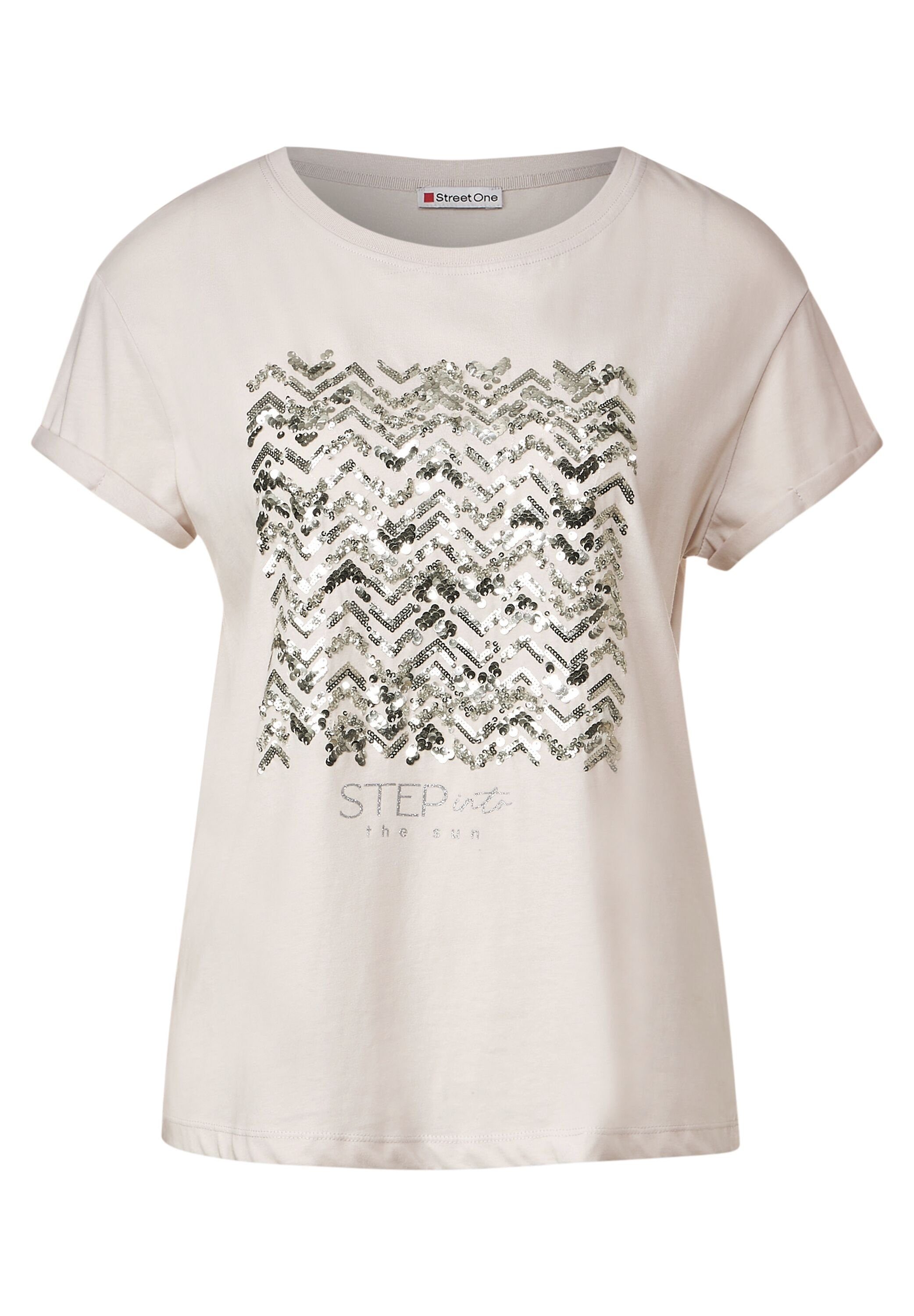 smooth in sand STREET T-Shirt Unifarbe stone ONE