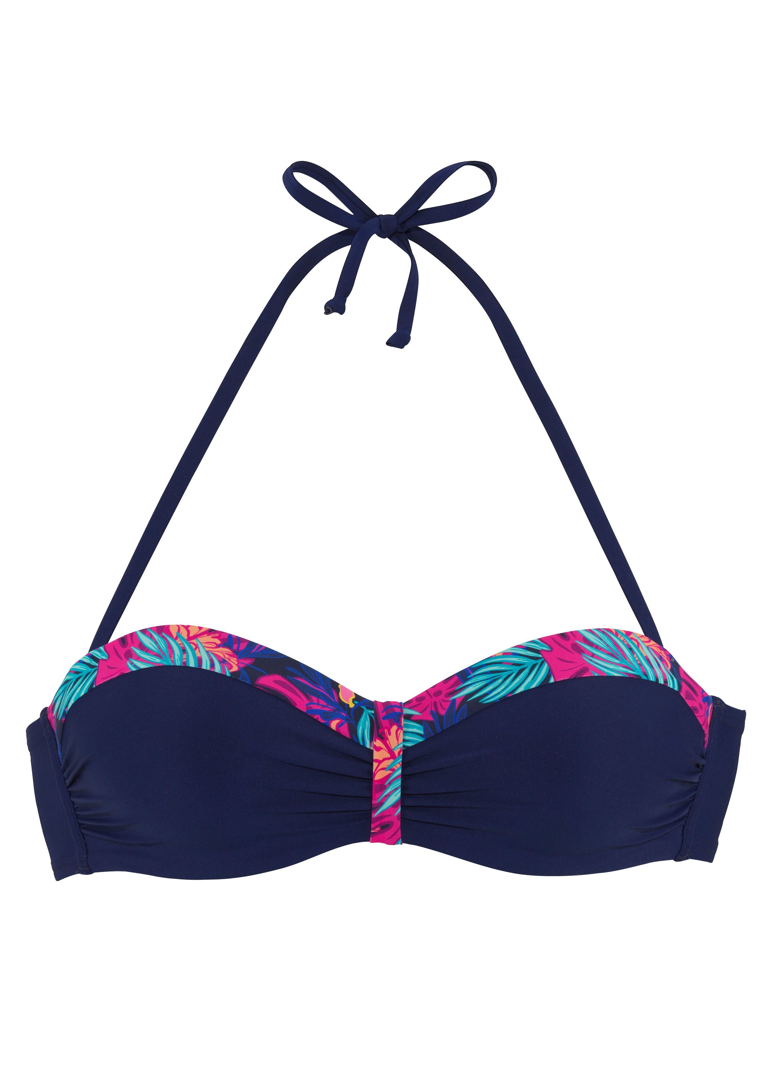 LASCANA Bügel-Bandeau-Bikini-Top Exotic, mit bedruckter Blende günstig online kaufen