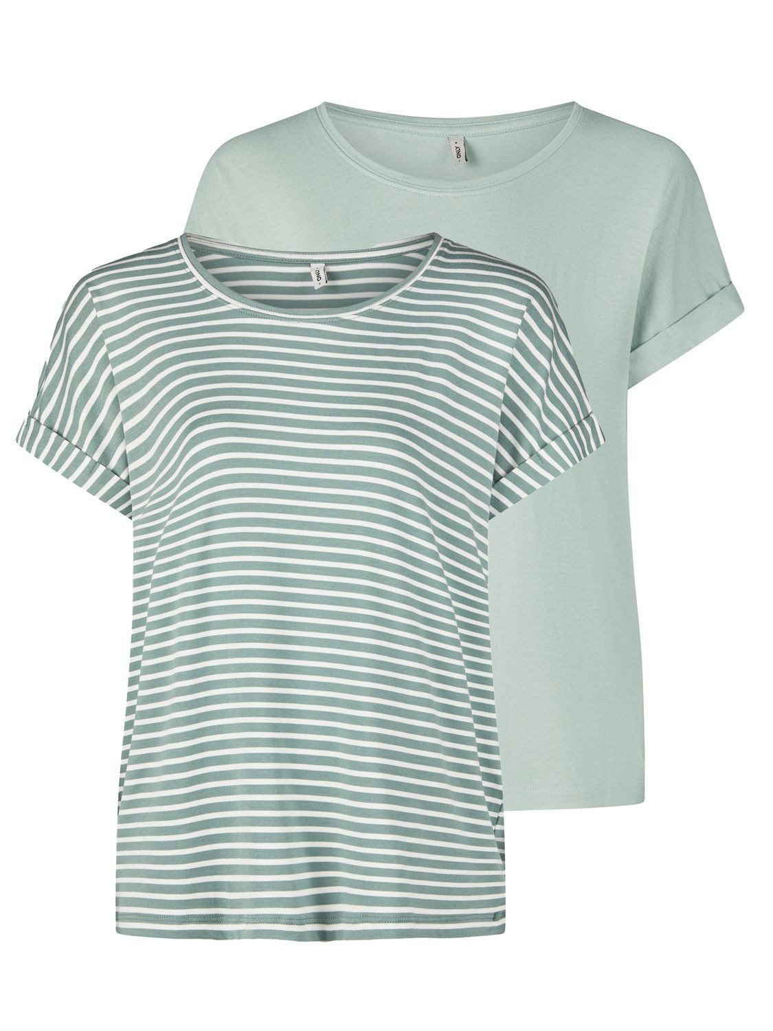 ONLY T-Shirt Damen Top MOSTER Regular Fit (2-tlg) Basic Kurzarm Tee Shirt m günstig online kaufen