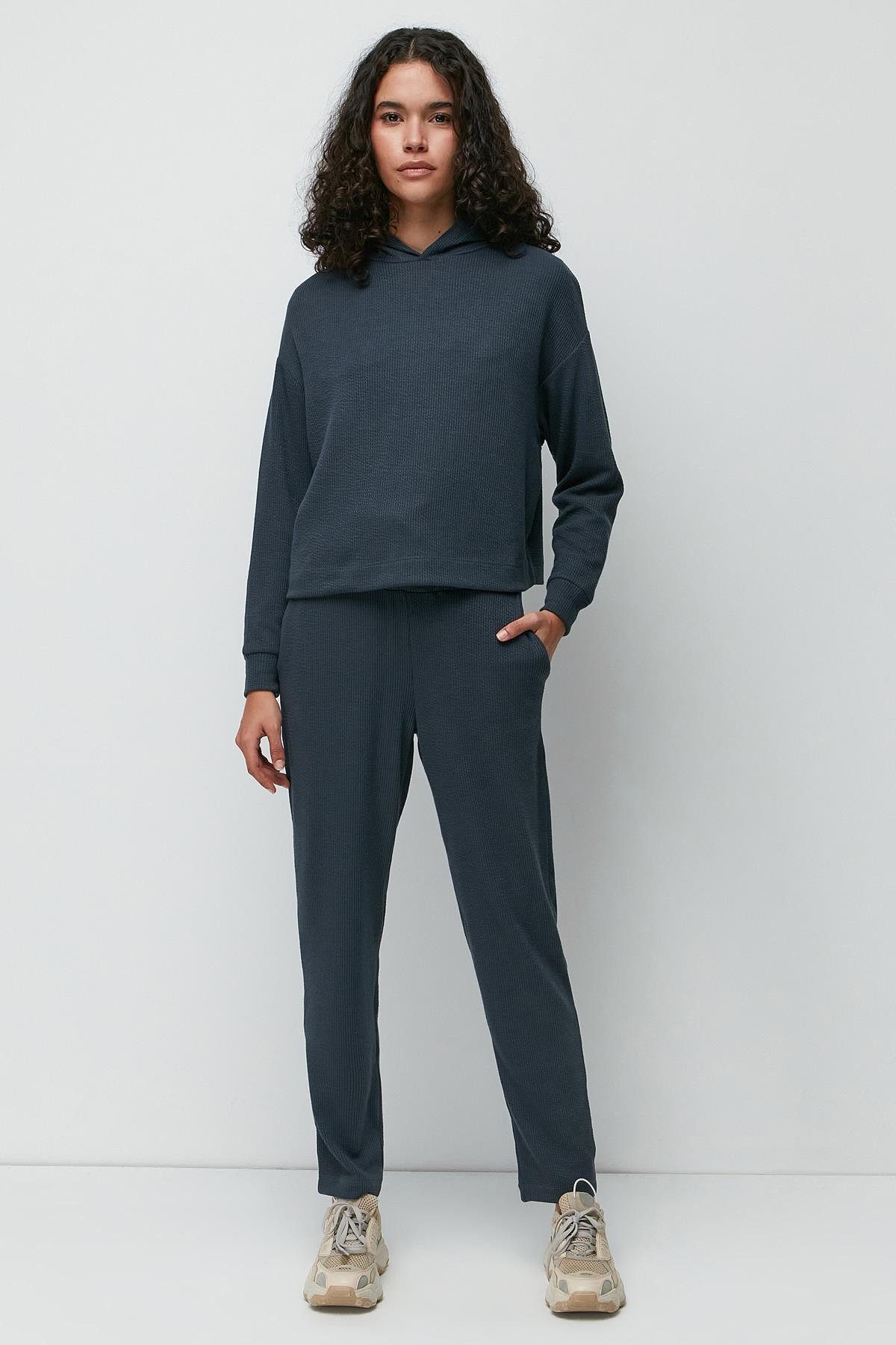 C&CITY Blusentop Gestreiftes Kapuzen-Sweatshirt-Set – Bild 5 von 5