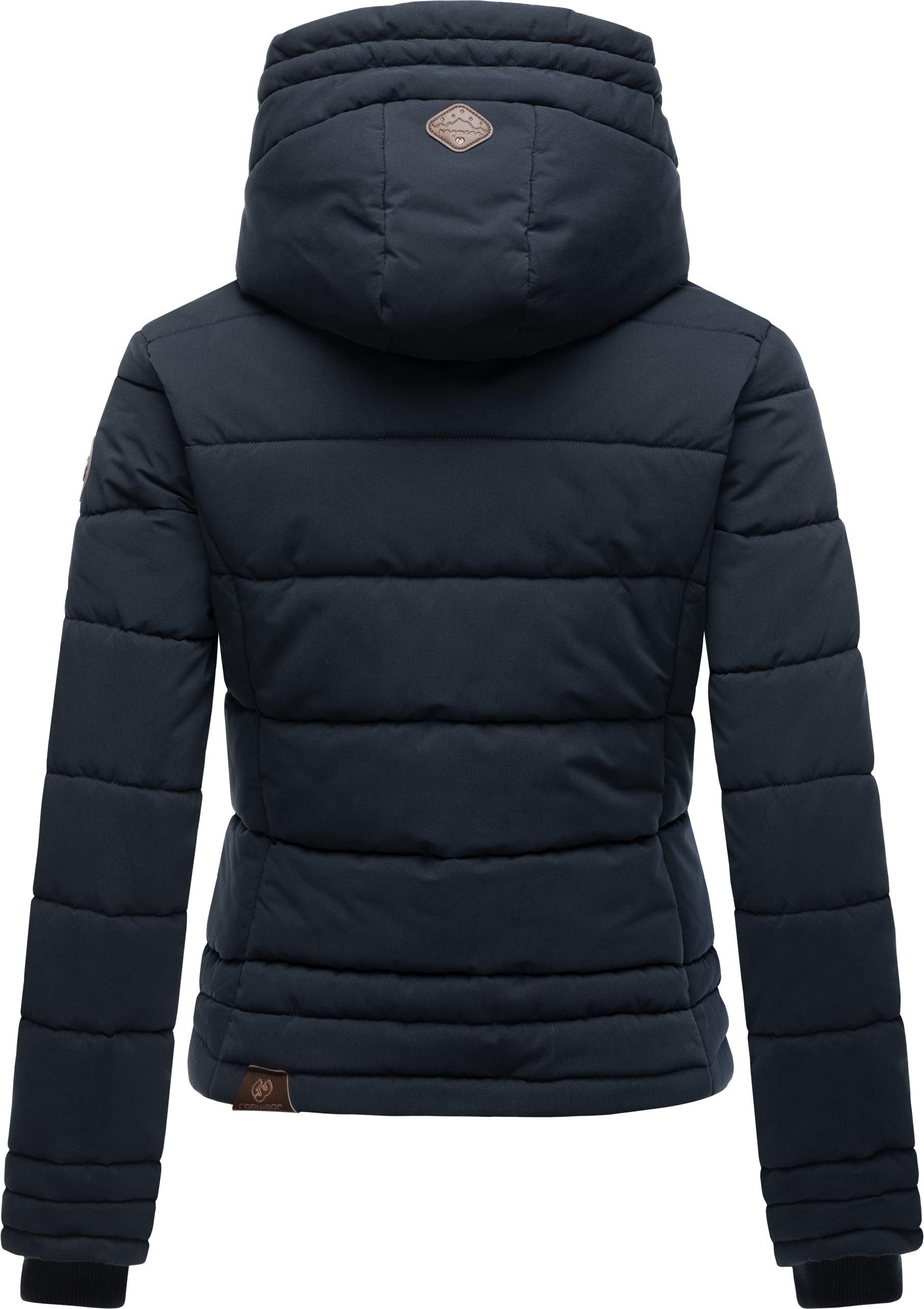 Ragwear Steppjacke Novva Polyester aus Steppung Kapuzenjacke mit navy