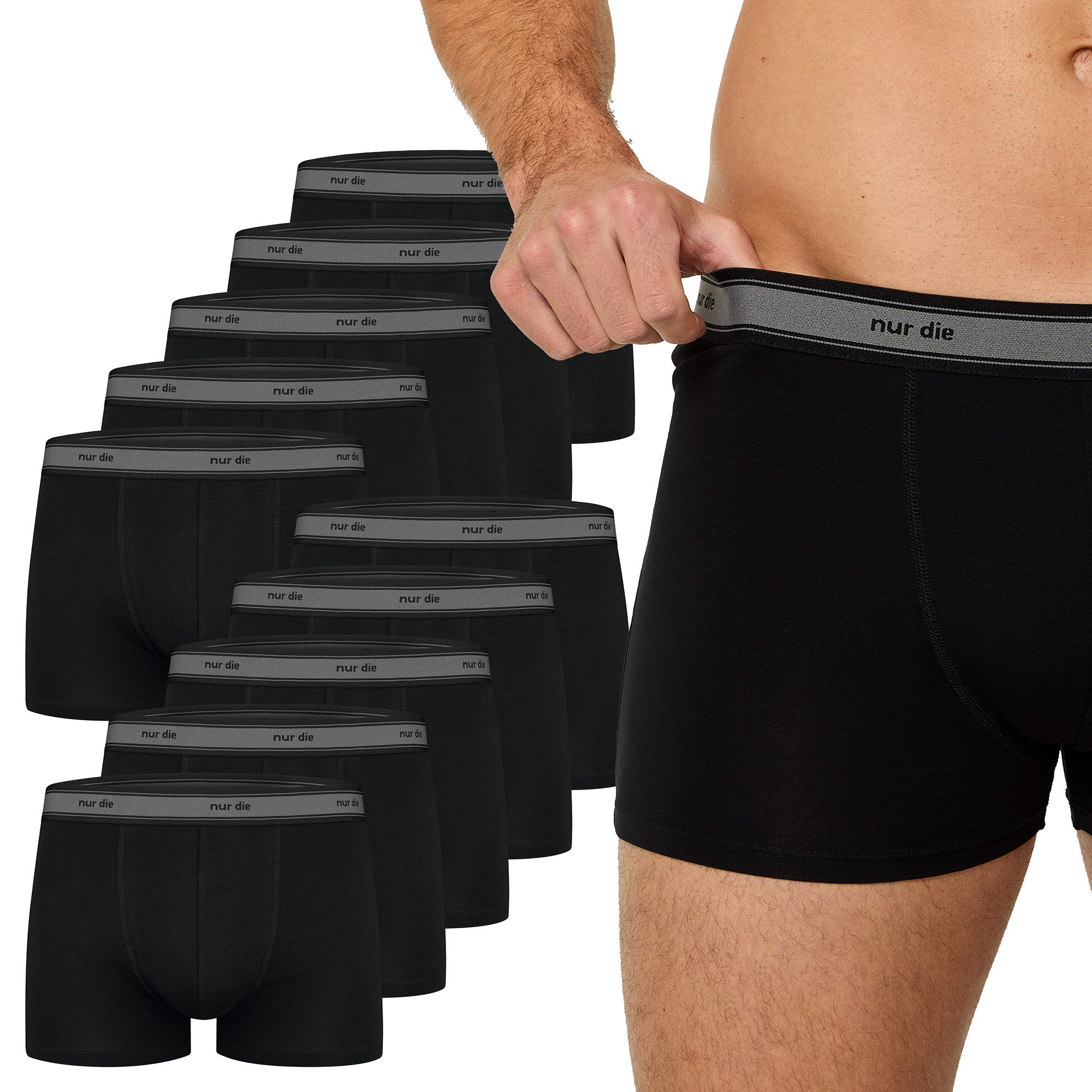 Nur Die Boxer Organic Cotton Retroshorts (10-St) Männer Multipack Mehrpack