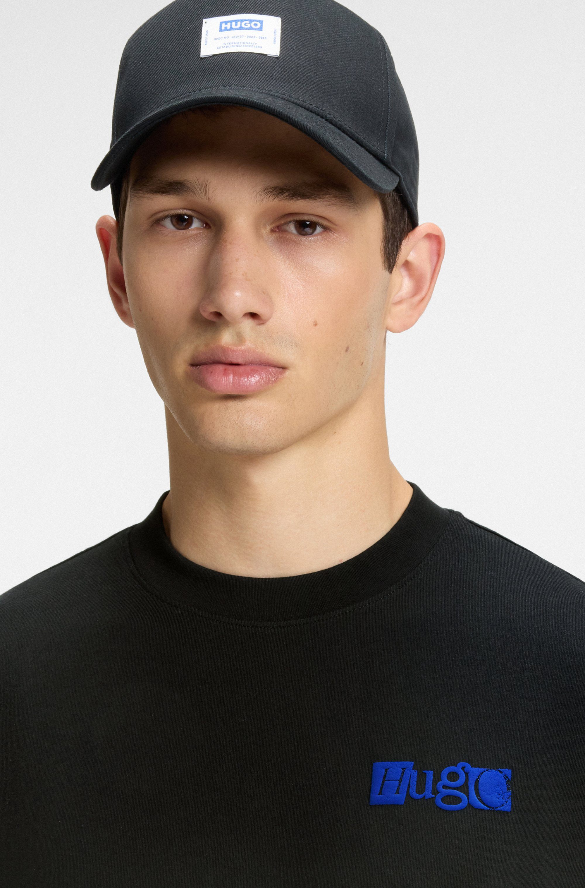 HUGO Blue T-Shirt Nilte mit Logo-Schaumdruck auf dem Rücken günstig online kaufen