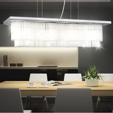 etc-shop LED Pendelleuchte, Leuchtmittel inklusive, Warmweiß, LED Pendel Leuchte Glas Behang Decken ALU Hänge Lampe gebürstet im