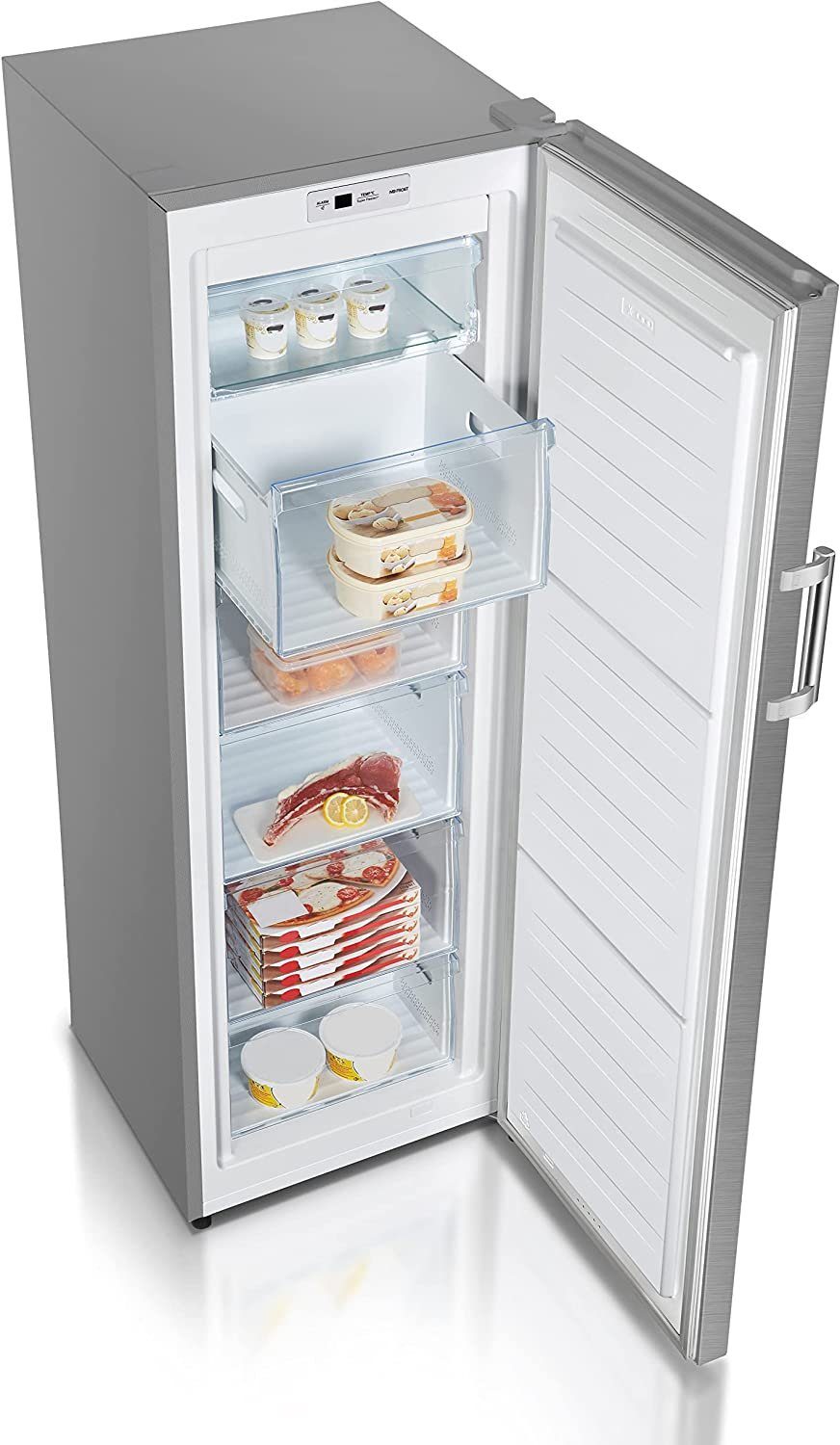 Heinrich´s Gefrierschrank 194 Liter HGS 3093 SI, 169 cm hoch, 55 cm breit, NoFrost, AirFlow Technologie, Freezer, LED Display 5x Gefrierschublade – Bild 5 von 5
