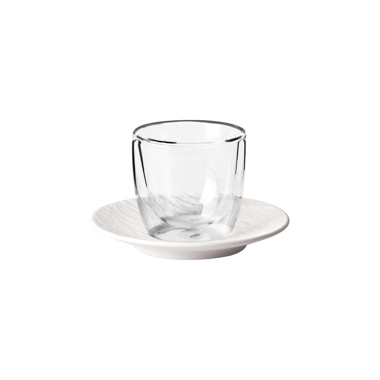 Villeroy & Boch Thermoglas Manufacture Rock Espressoglas mit Untertasse 70 ml, 2-tlg., Material-Mix
