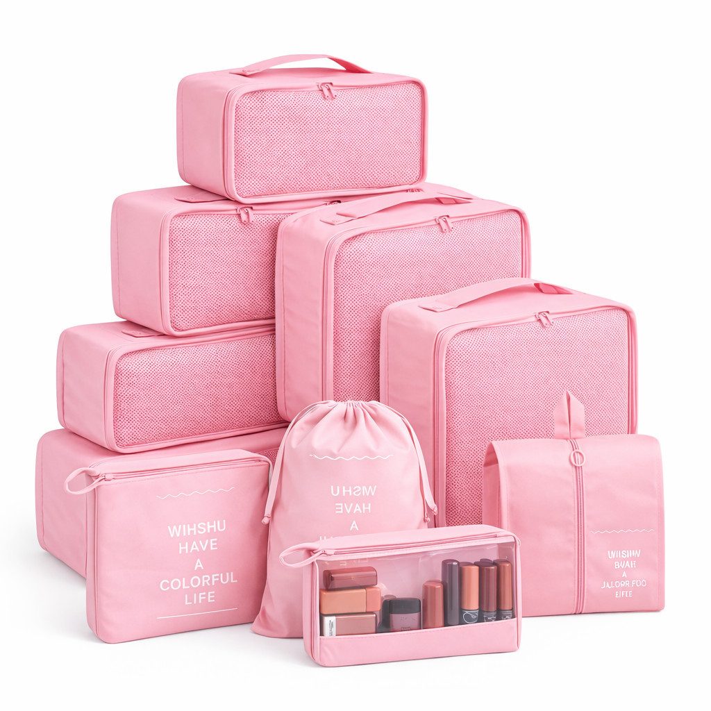 Travelfreund® Kofferorganizer 8er Set Kofferorganizer mit Kosmetiktasche und Packtaschen (Set, 8-tlg., 8x Packtaschen), Faltbar / Verstaubar / Wasserabweisend
