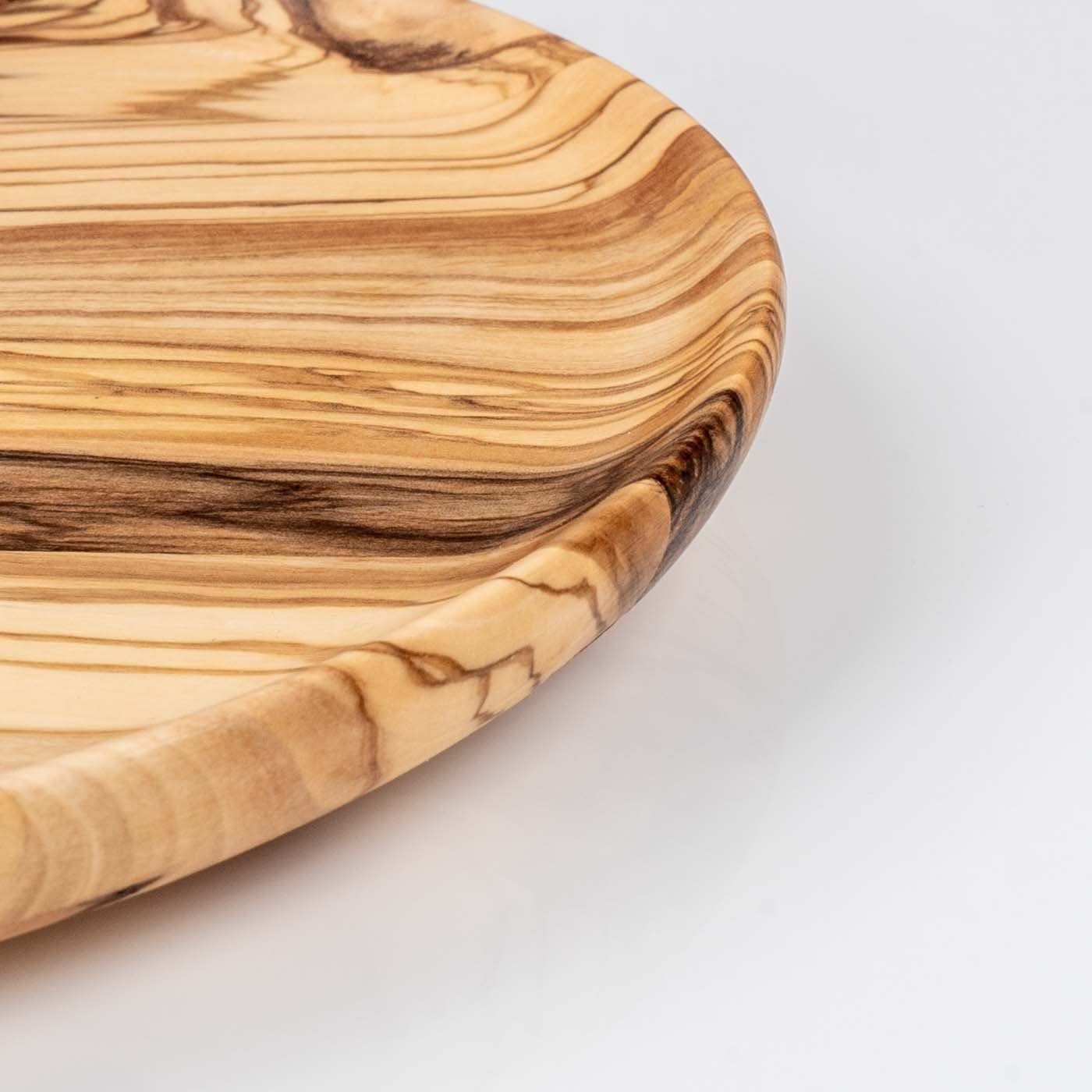 Teller Olivenholz Levandeo® 20x20cm Küche Dekoteller, Natur Unikat Holzteller Holz Runder