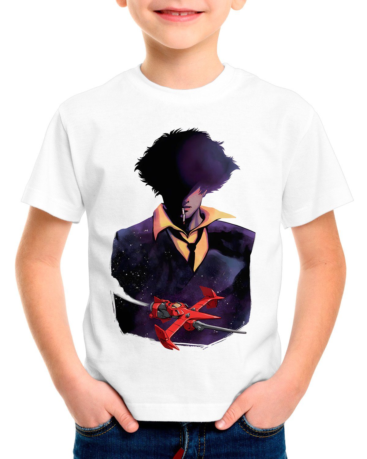 style3 Print-Shirt Kinder T-Shirt Swordfish Captain anime manga swordfish cowboy bebop