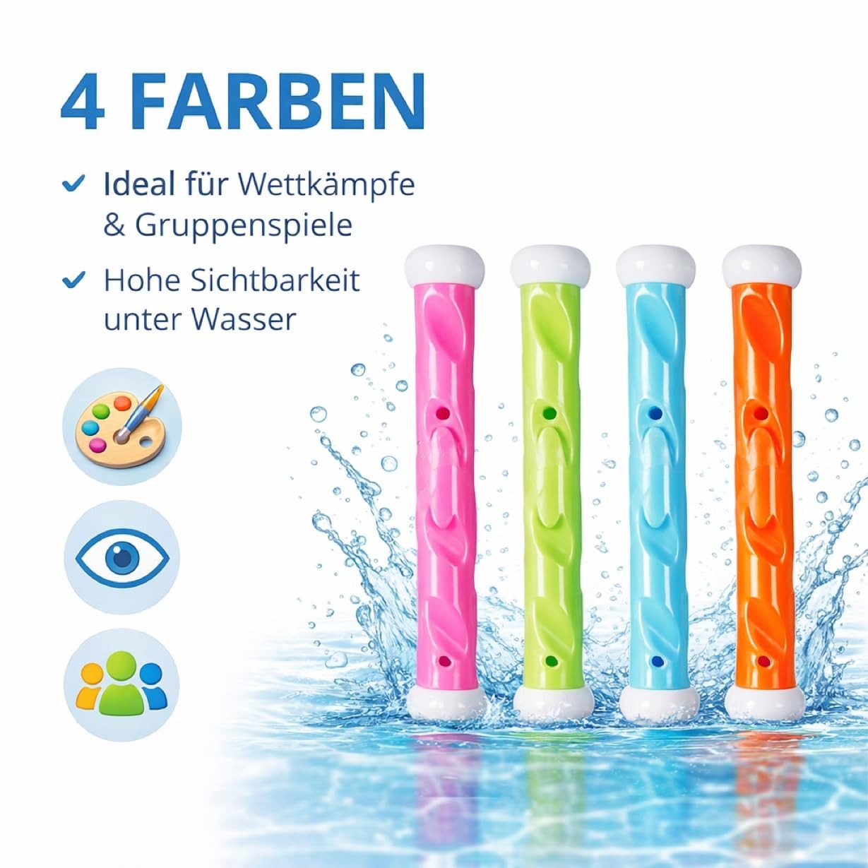 TK Gruppe Badespielzeug Tauchringe & Tauchstäbe – Wasserspielzeug Pool, Schwimmbad