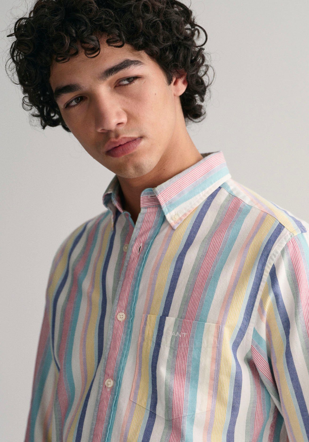 Gant OXFORD angenehmen Pastellfarben MULTI REG Streifenhemd SHIRT STRIPE in UT