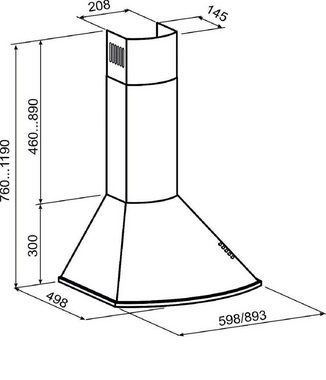 GURARI Induktions-Standherd GCH E 612 Cr r+GCH 046 IS 6, Retro Induktions Standherd 60 cm/ 8 Funktionen +Dunstabzugshaube 60 cm