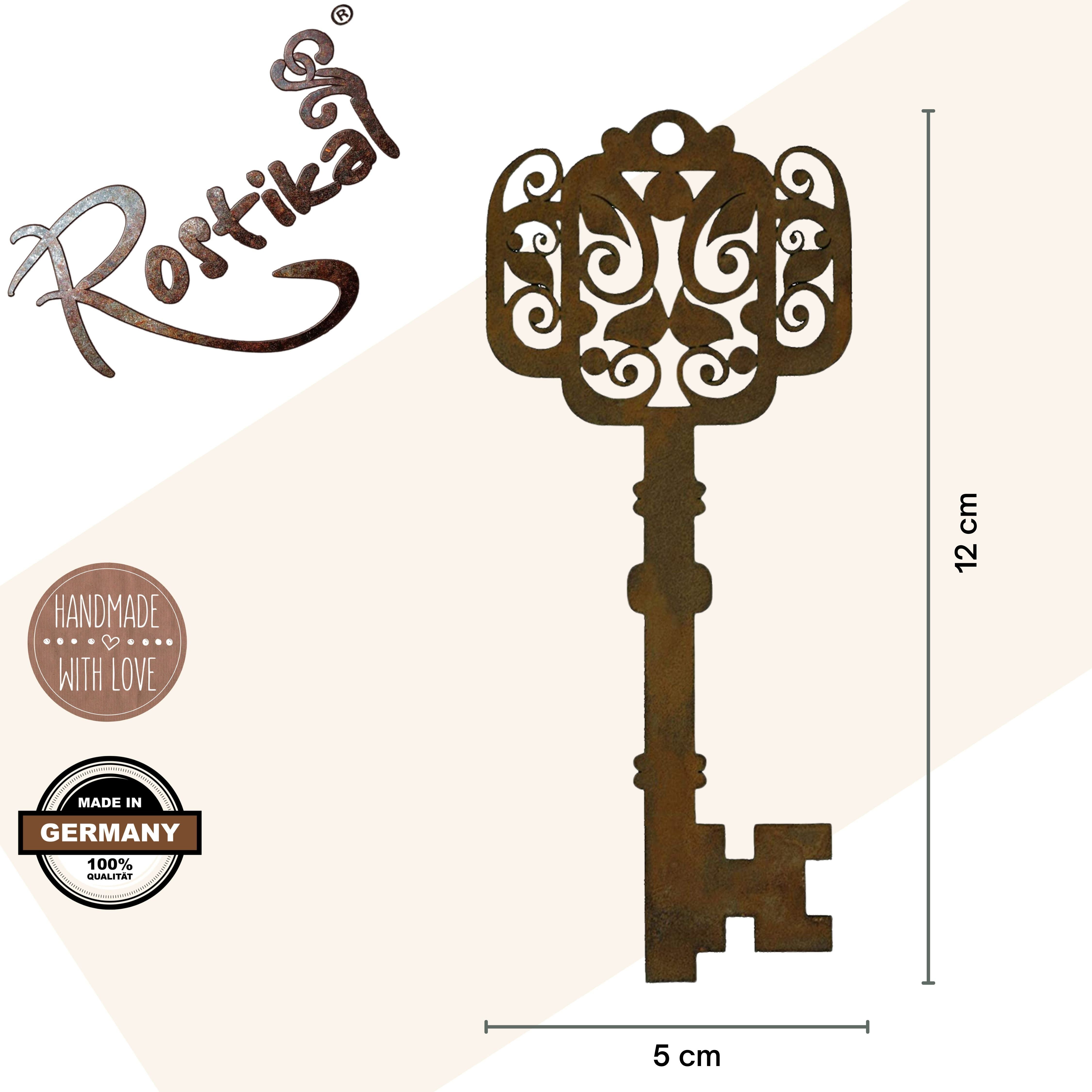 Rostikal Hängedekoration Barock Deko Schlüssel mit Schloss Metall (Set, 2tlg), Echter Rost