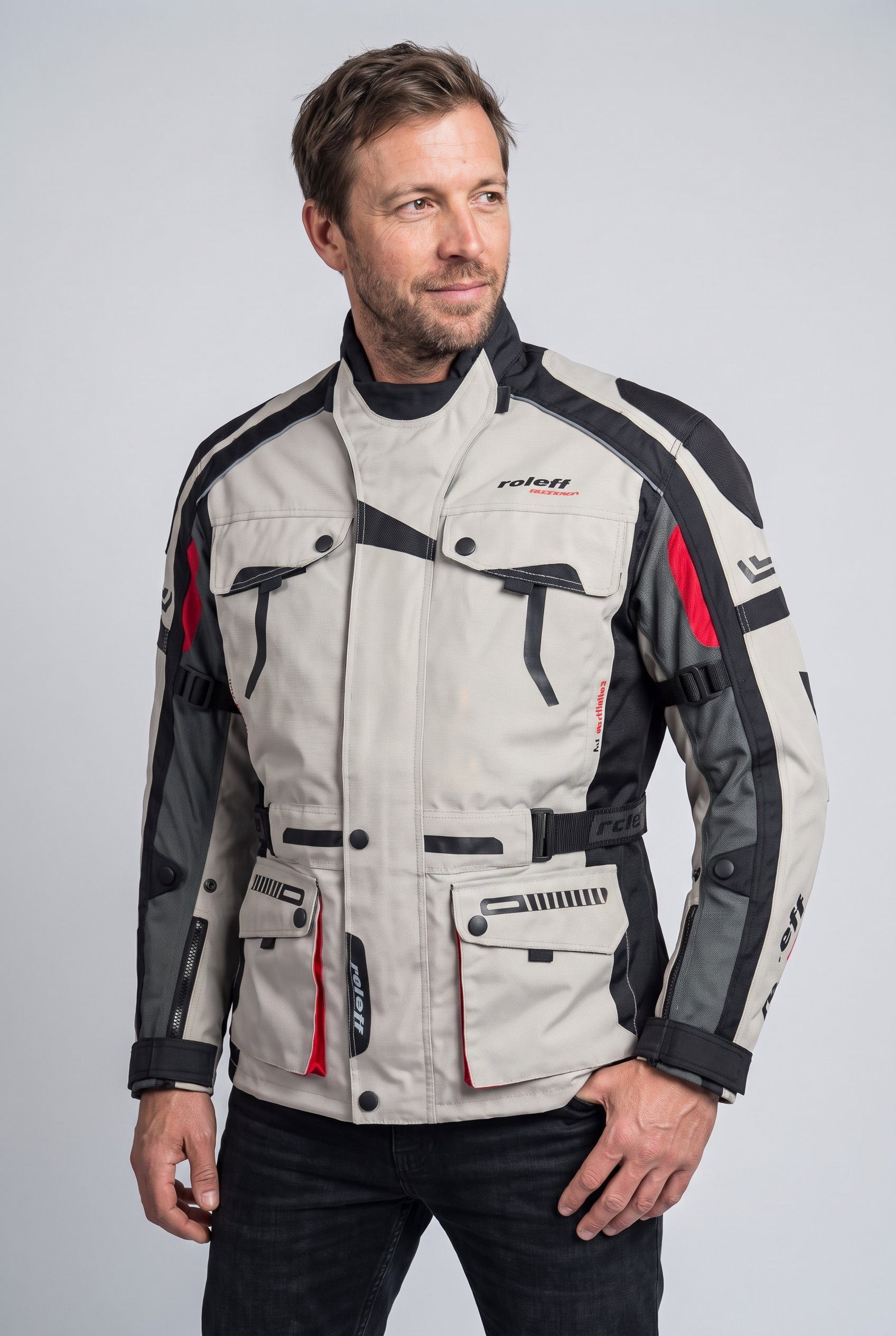 roleff Motorradjacke CHICAGO Mit Sicherheitsstreifen