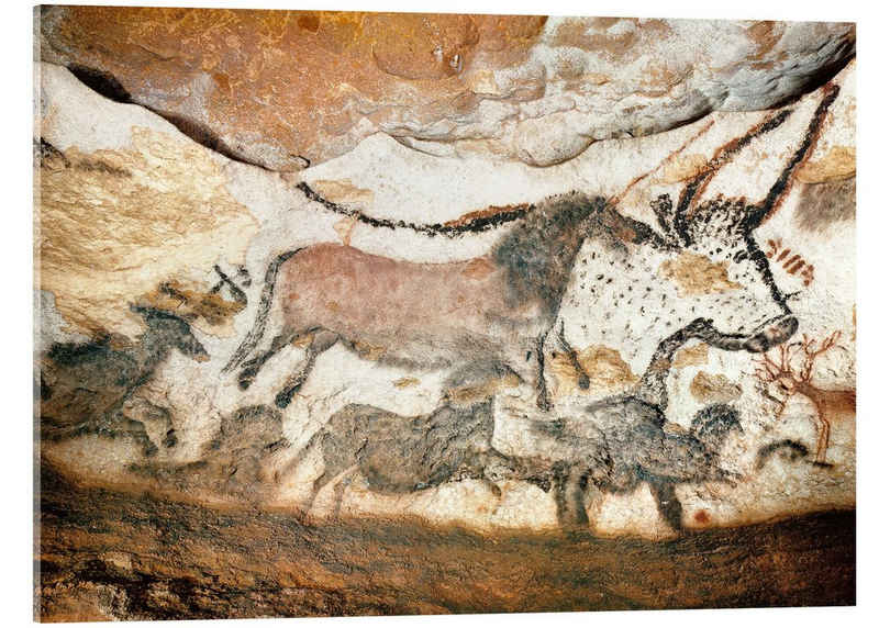 Posterlounge Acrylglasbild ARTOTHEK, Höhle von Lascaux, Auerochse und Pferde, Illustration