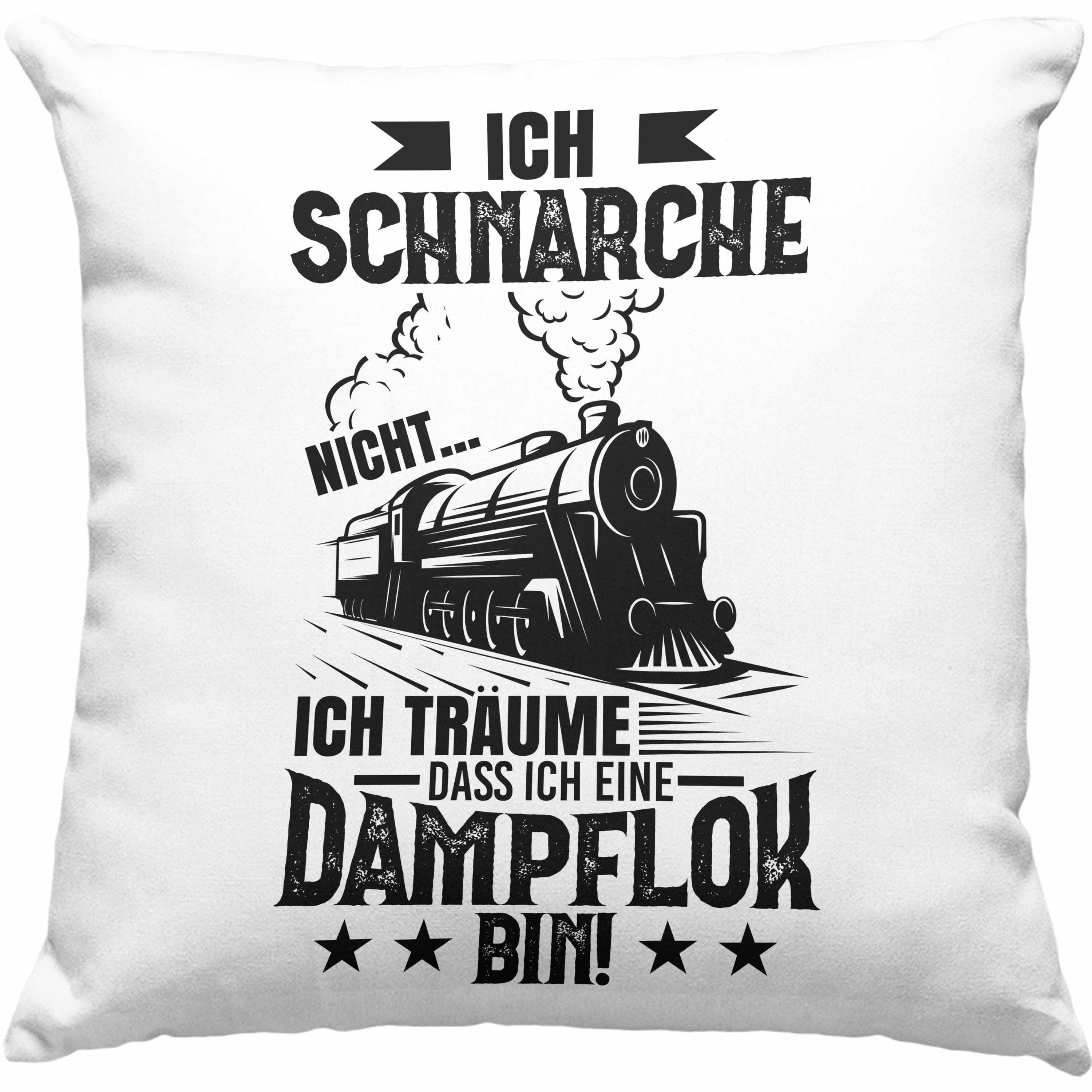 Trendation Dekokissen Trendation - Ich Schnarche Nicht Dampflock Kissen  Geschenk Lustige Geschenkidee Dampflok Sprüche Dekokissen mit Füllung 40x40