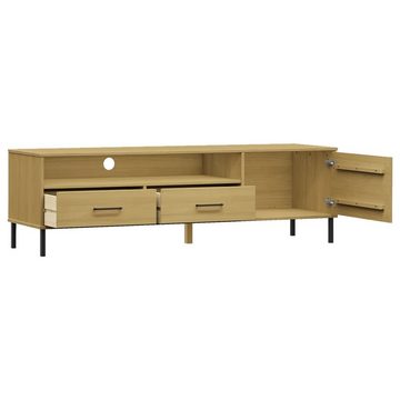 vidaXL TV-Schrank TV-Schrank OSLO mit Metallbeinen Braun Massivholz Kiefer (1-St)