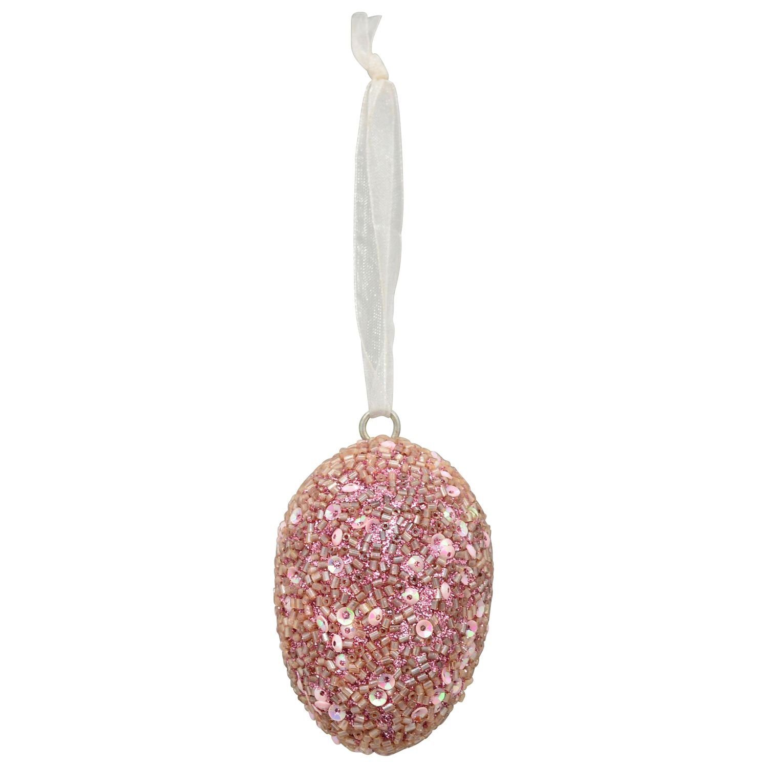 Exner GmbH Garten- & Wohnaccessoires Osterei EiHänger Dost - pink - Holz/Glas - 7 cm