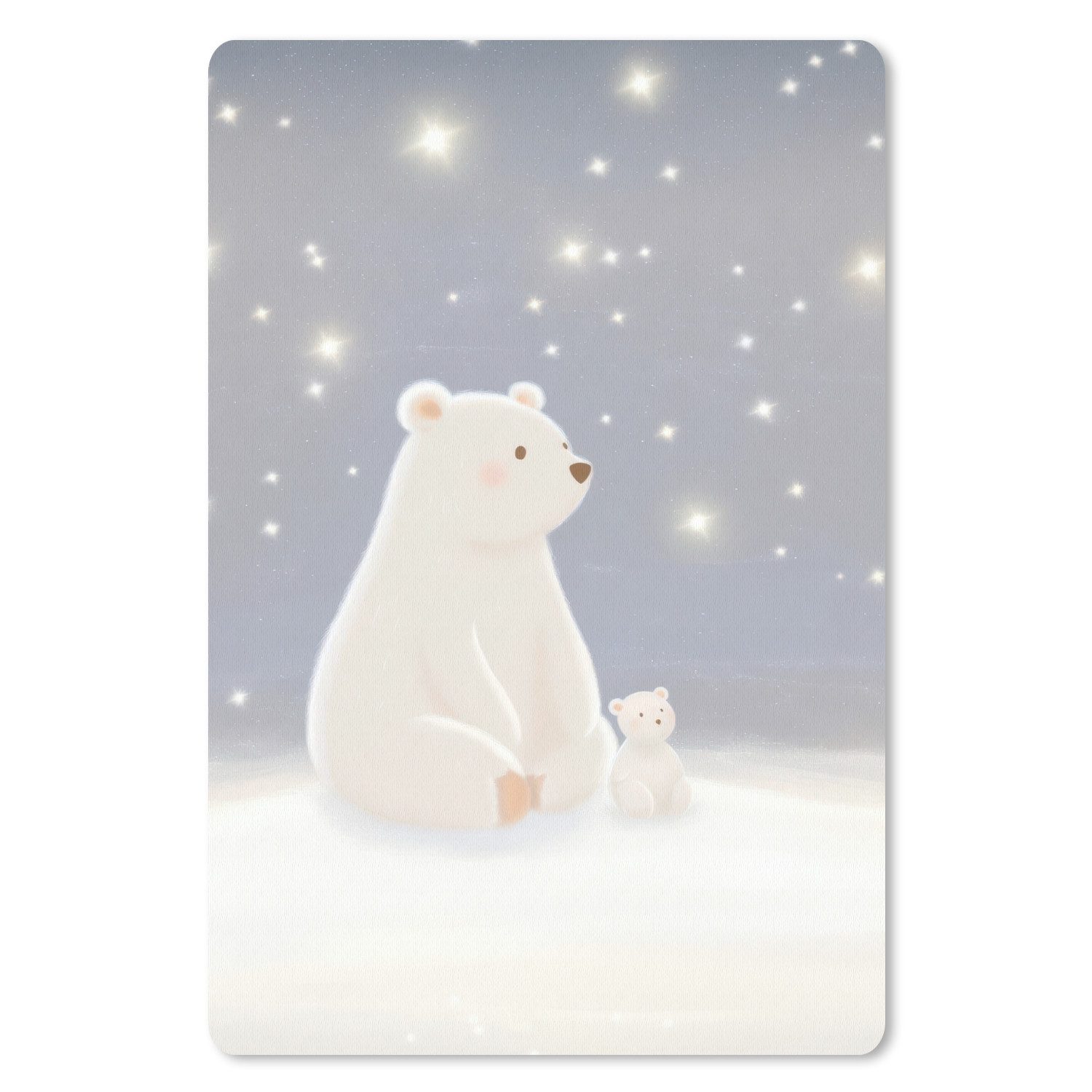 MuchoWow Mauspad Eisbär - Schnee - Sterne - Blau (1-St), Maus Pad Klein, Gaming Zubehör, Büro Deko, 18x27 cm