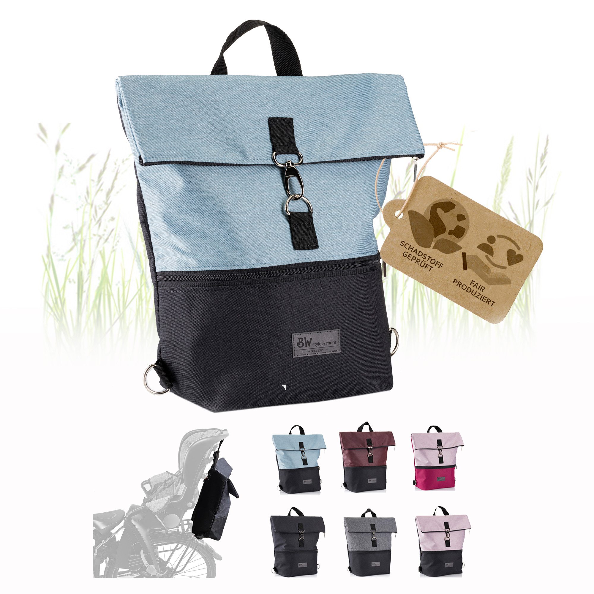 BambiniWelt by Rafael K. Fahrradtasche Fahrradtasche Rucksack für Kinderfahrradsitz universal