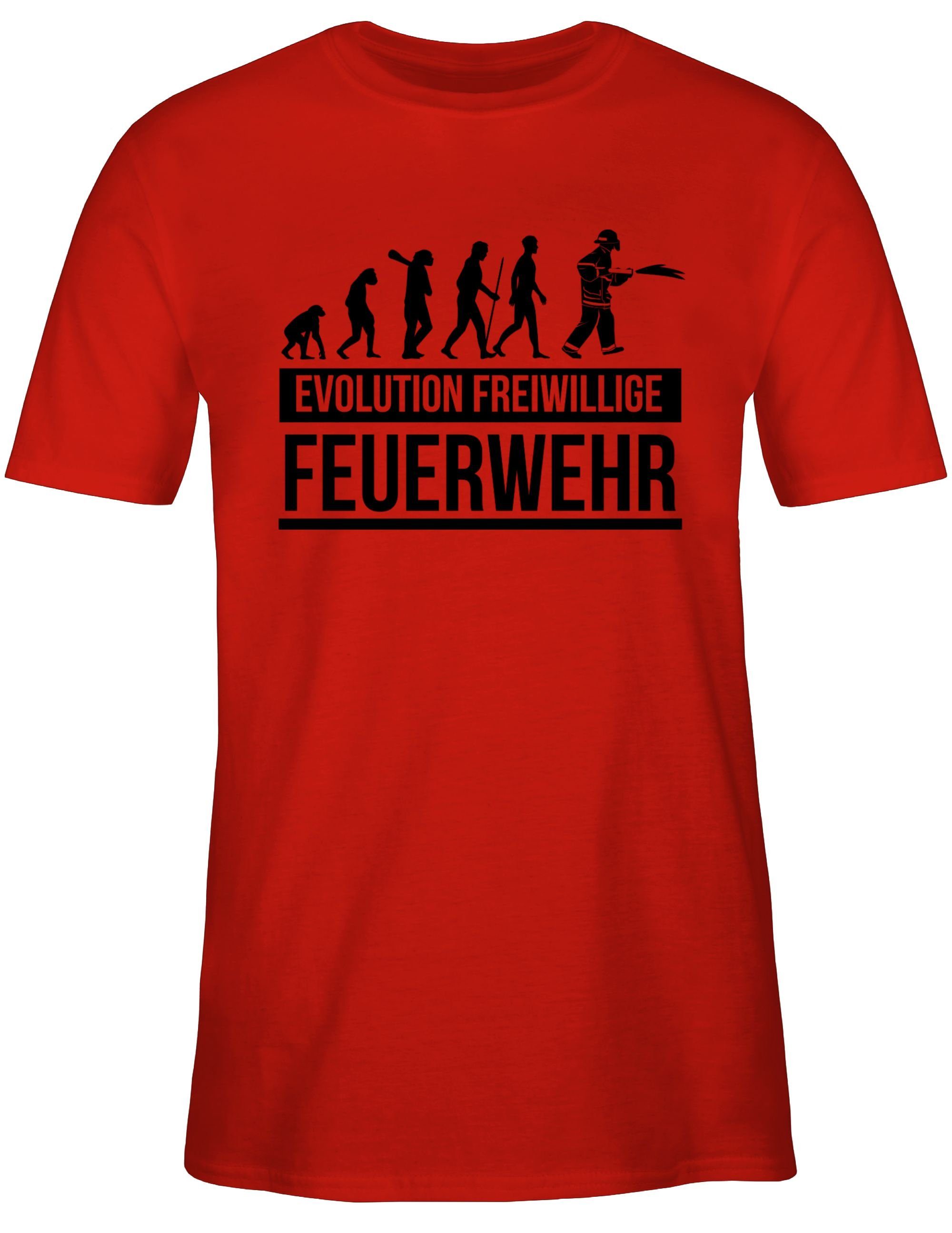 Evolution T-Shirt 3 Feuerwehr Shirtracer Rot Feuerwehr freiwillige