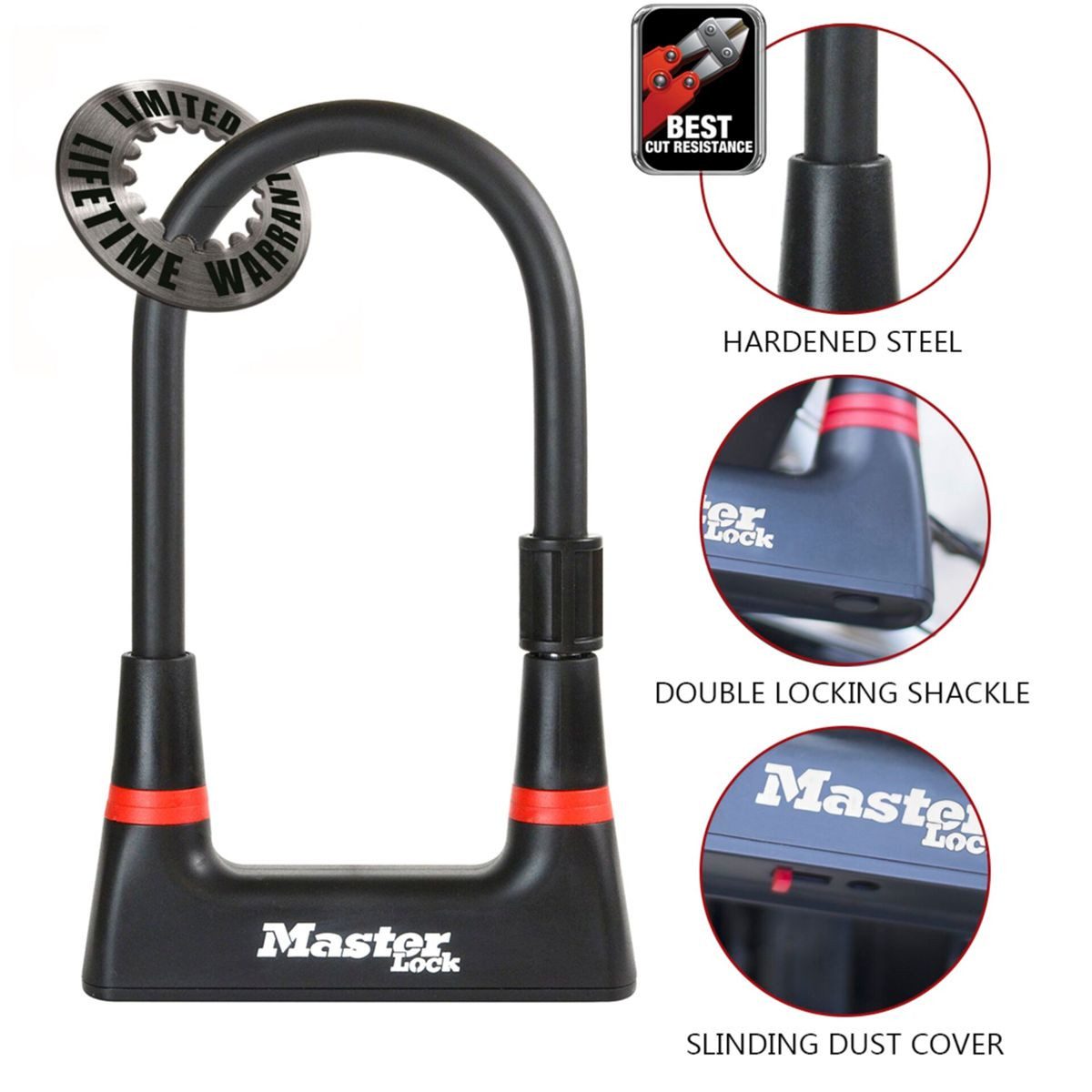 Master Lock Zahlenkabelschloss Bügelschloss aus Stahl mit Halterung 8279EURDPRO