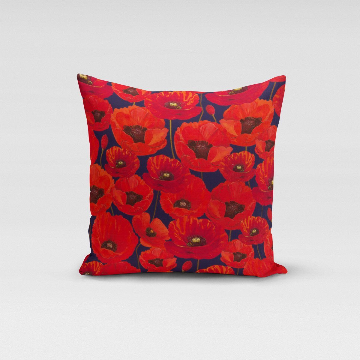 SCHÖNER LEBEN. Декоративные подушки SCHÖNER LEBEN. Подушкиhülle Outdoor Mohnblumen rot dunkelblau