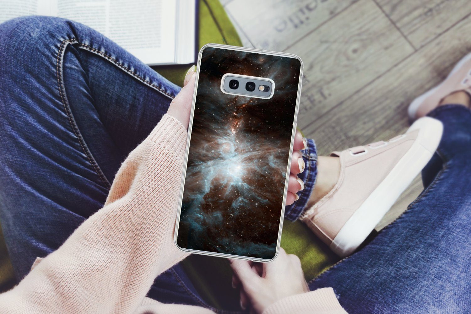 MuchoWow Handyhülle für Samsung Galaxy S10e Galaxie - Planet - Sterne, Phone Case, Silikon, Schutzhülle Dünn