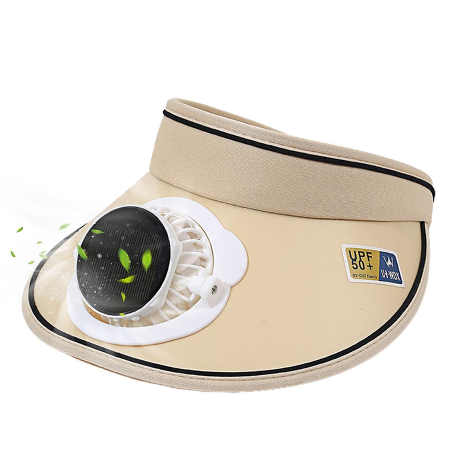 Bomiclss Sonnenhut Sonnenblende Hüte mit Ventilator Sonnenschutz für Damen Und Herren (2-in-1 Ventilator mit Solar- und USB-Aufladung) Kappe Kühler Lüfter für Outdoor Camping