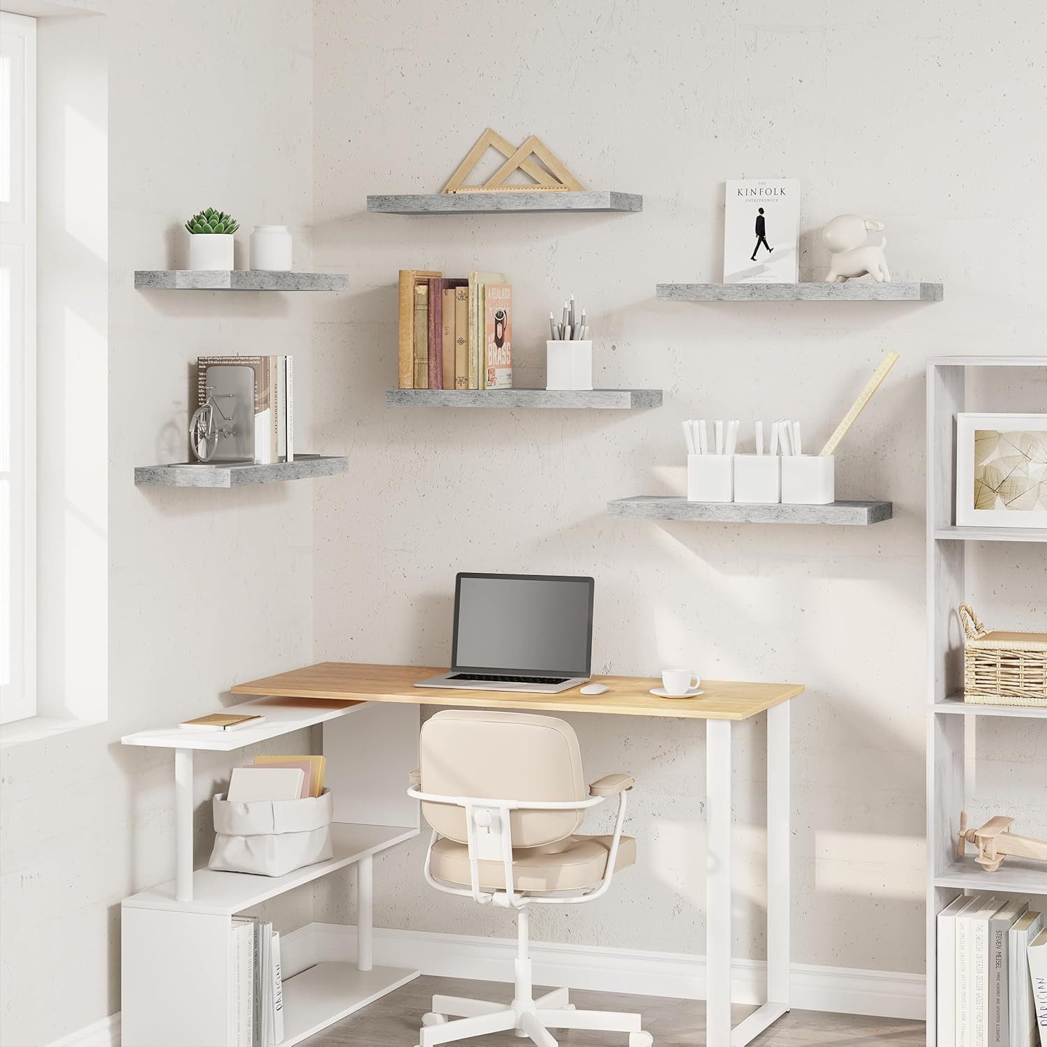 Woltu Wandregal, 6-tlg., Schweberegal Regal Wanddeko aus MDF günstig online kaufen