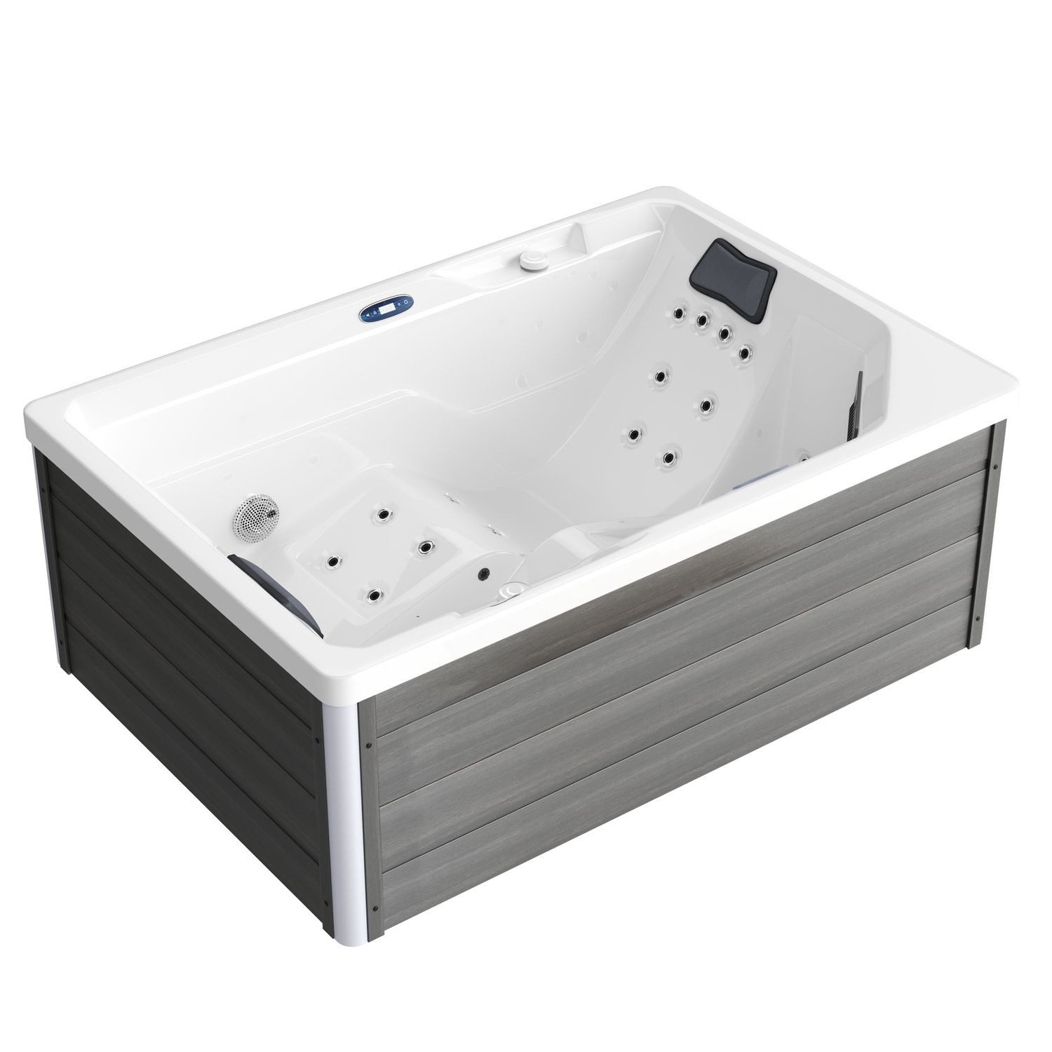 TroniTechnik Whirlpool Outdoor Spa GALERA weiß 190x130, Sanitäracryl, mit integrierter Heizung, Massage, LED