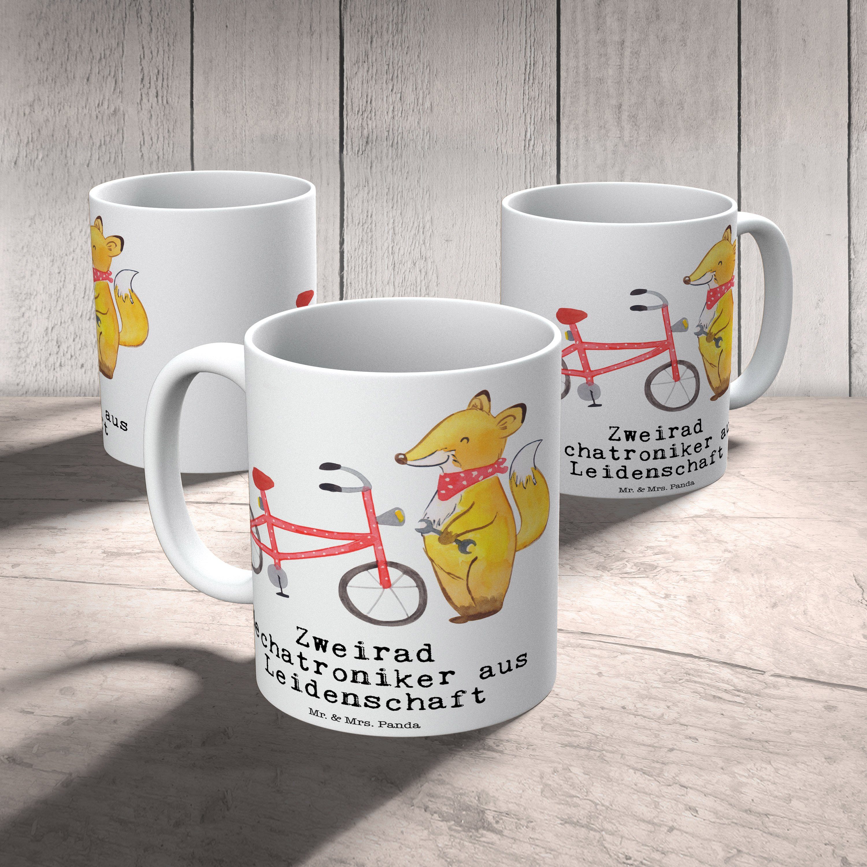 Mr. & Mrs. Teeb, Zweirad - Mechatroniker Leidenschaft - Tasse Weiß Geschenk, Tasse, Panda aus Keramik