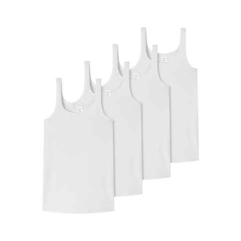 Schiesser Unterhemd 4er Pack Teens Girls 95/5 Organic Cotton (Spar-Set, 4-St) Unterhemd / Top - Baumwolle - Arm- und Halsausschnitt mit Einfass