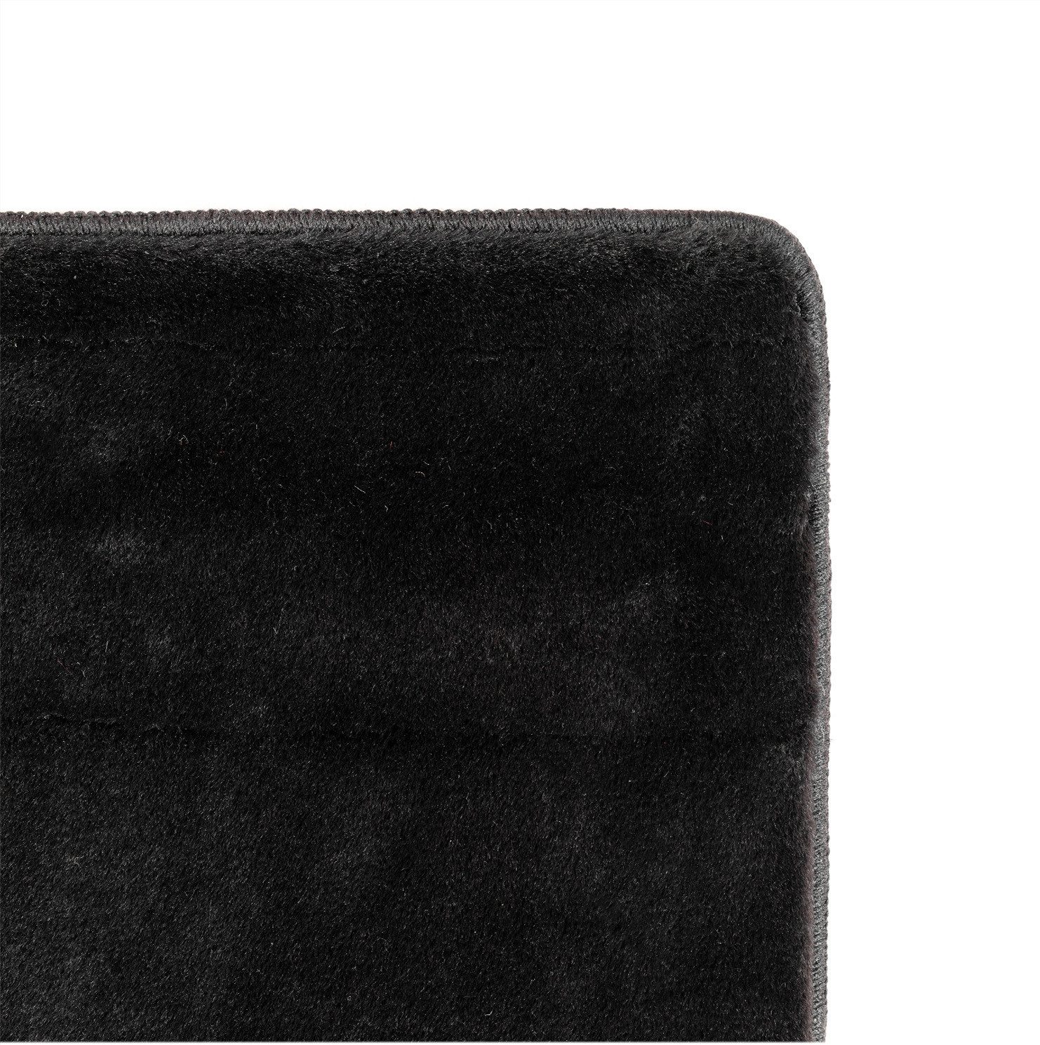 KADIMA DESIGN Teppich ISAR Wohnzimmer Waschbar Schlafzimmer Wohnzimmerteppich Esszimmer Uni, Rund, Höhe: 13 mm, Schwarz, 80x80 cm, Strapazierfähig Modern Esszim – Bild 4 von 5