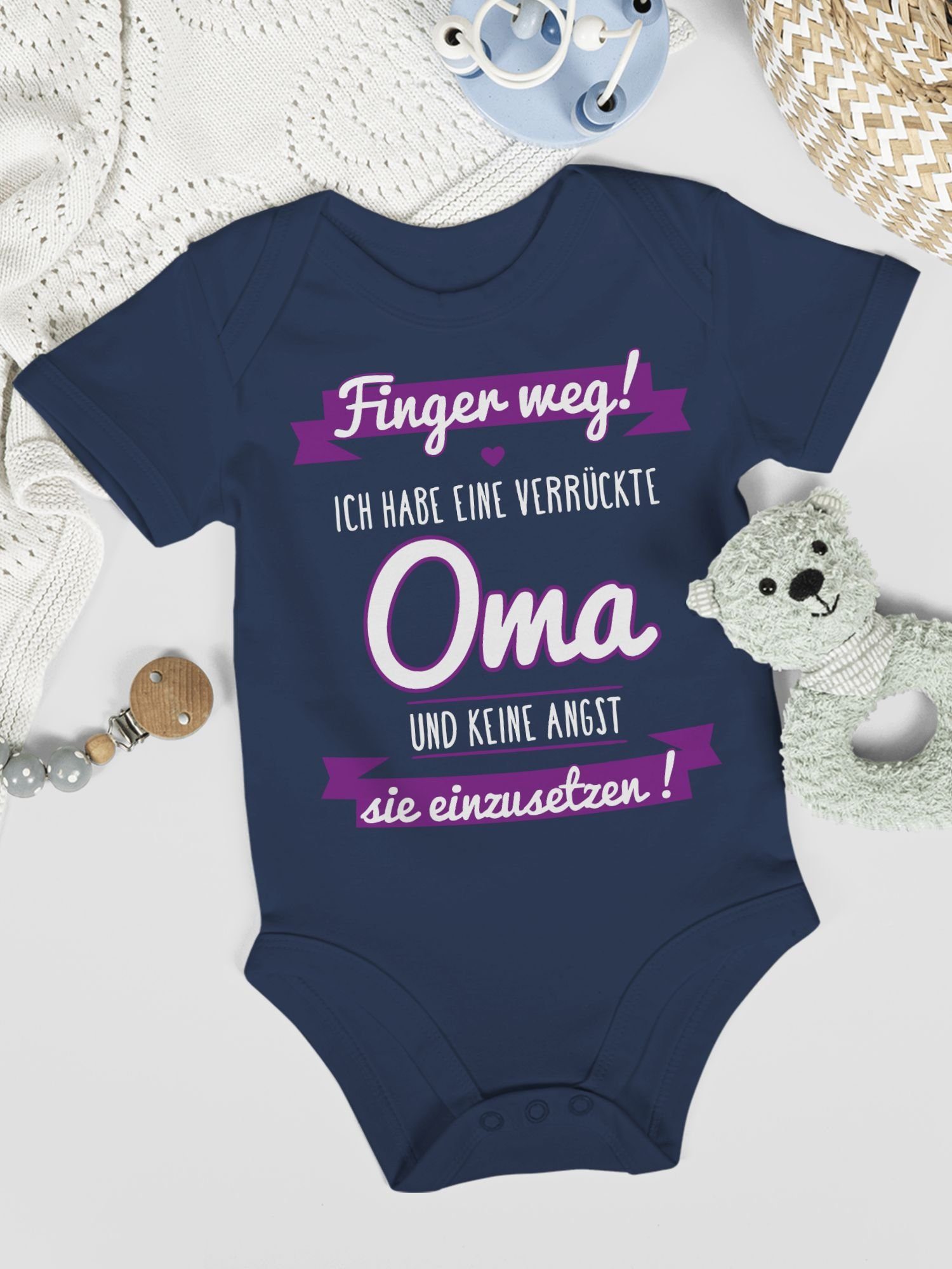 Shirtracer Shirtbody Finger weg ich habe eine verrückte Oma I Sprüche Baby